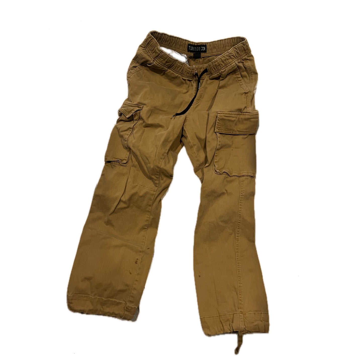 Iron Co Beige Cargo Joggers Mens Medium Inseam 30"
