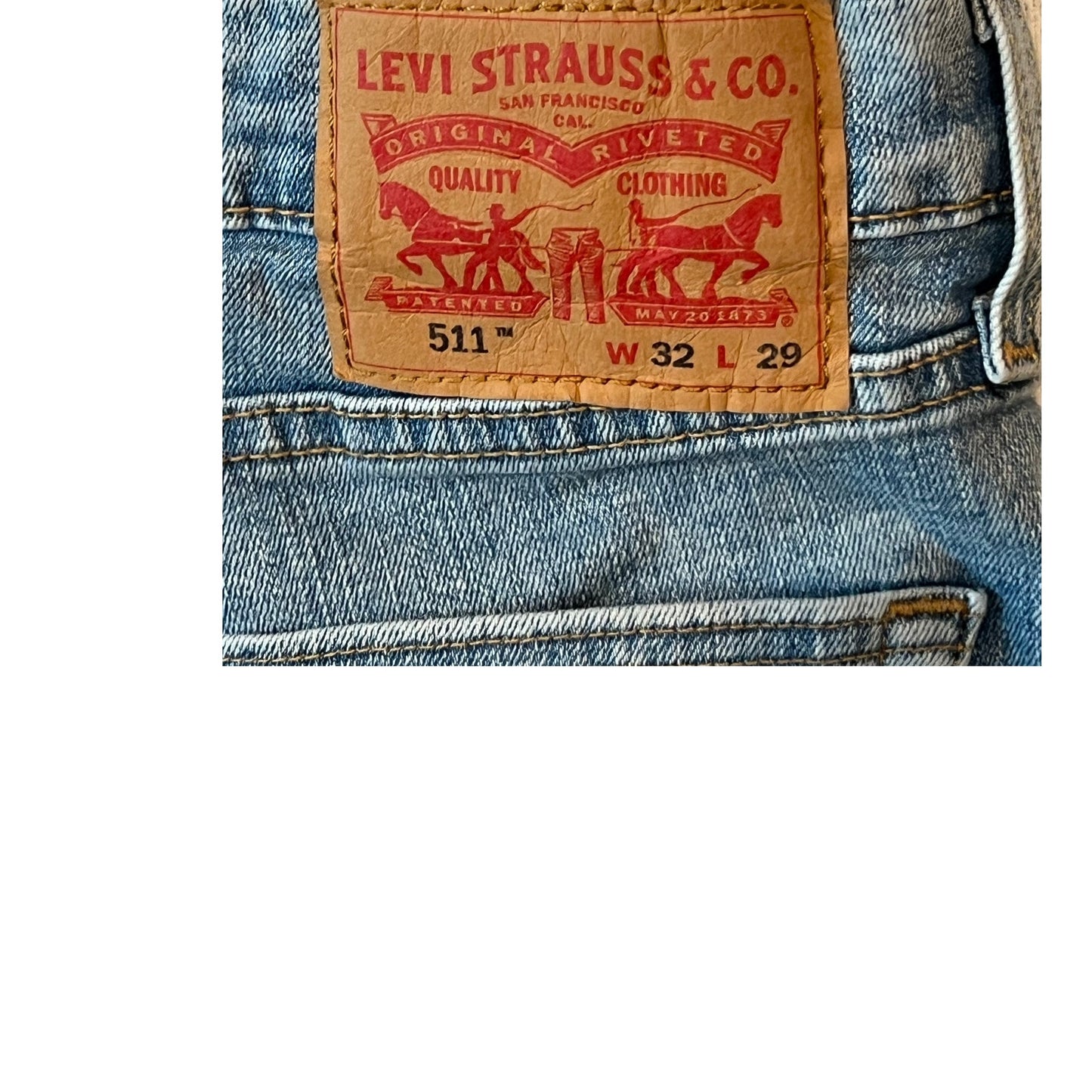 Levi's 511 Blue Jeans Slim Fit Mens 32x29