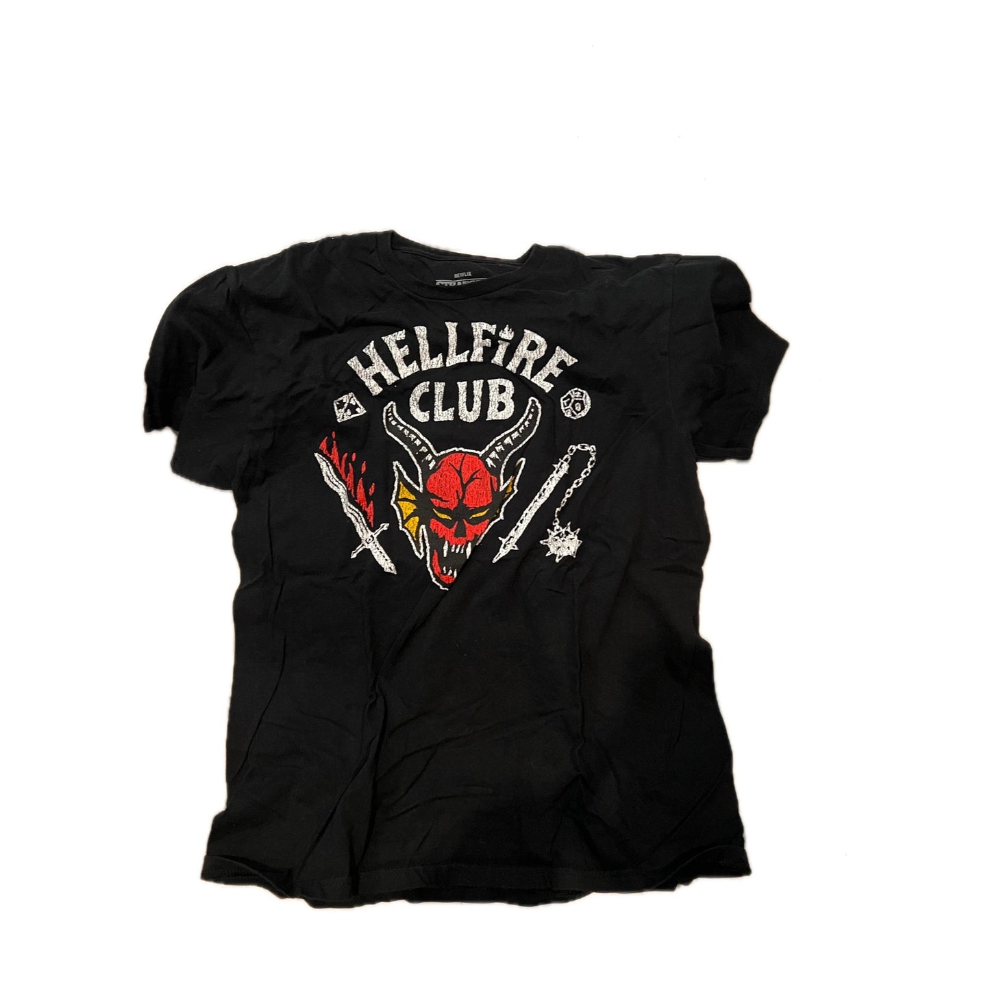 Stranger Things Hellfire Club Black T-Shirt Mens Large