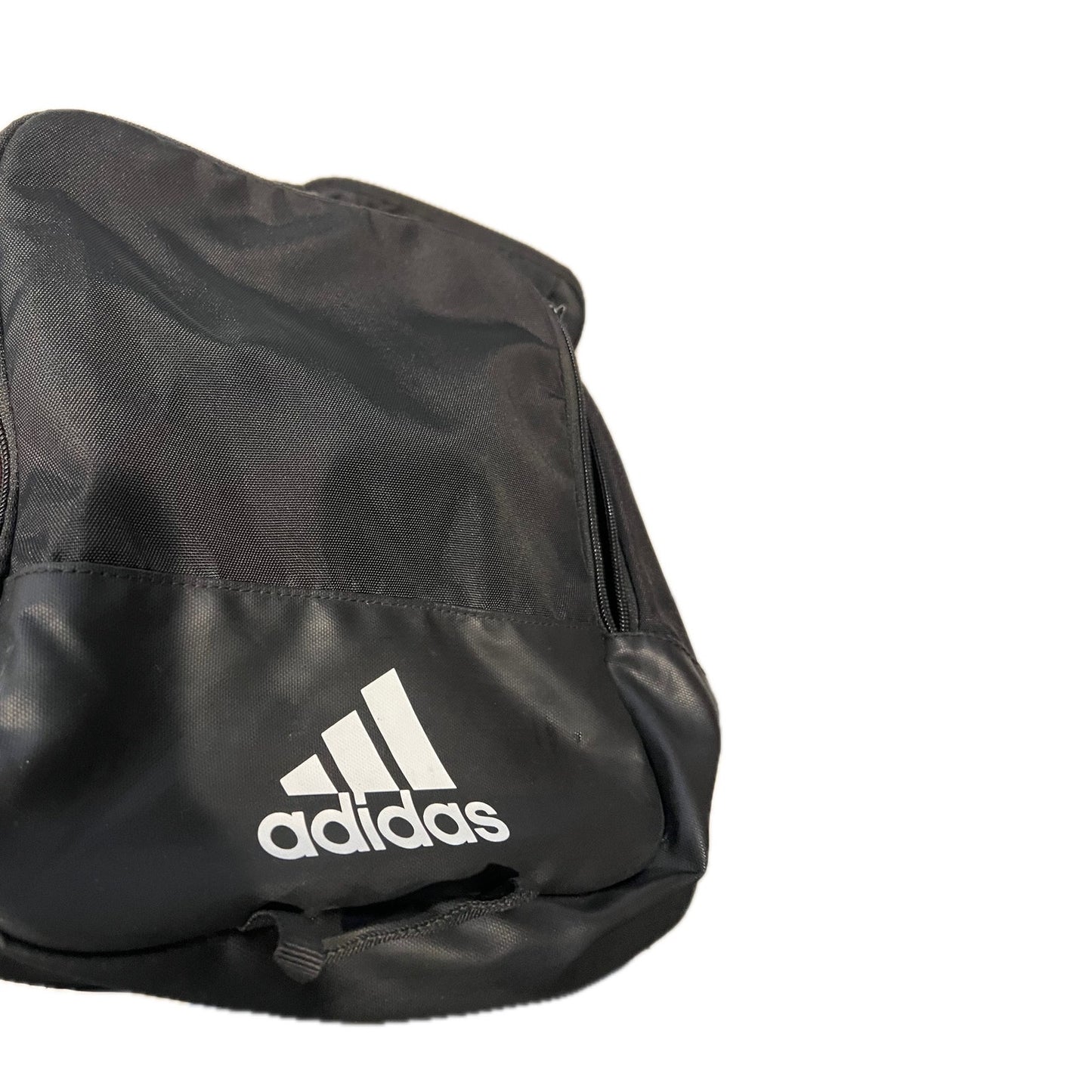 Adidas Faux Leather Medium 22"x10"x10" Black White Gym Bag