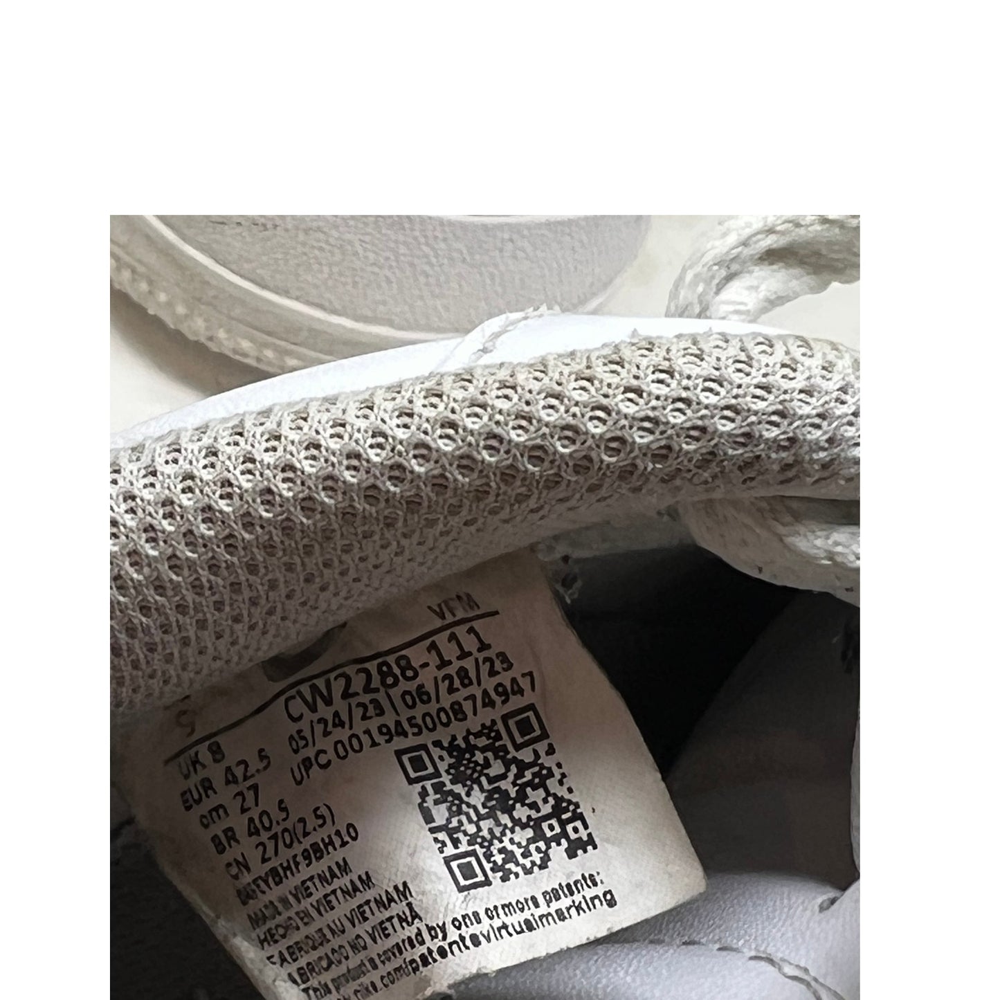 Nike White Air Force 1 Model CW2288-111 Mens 9