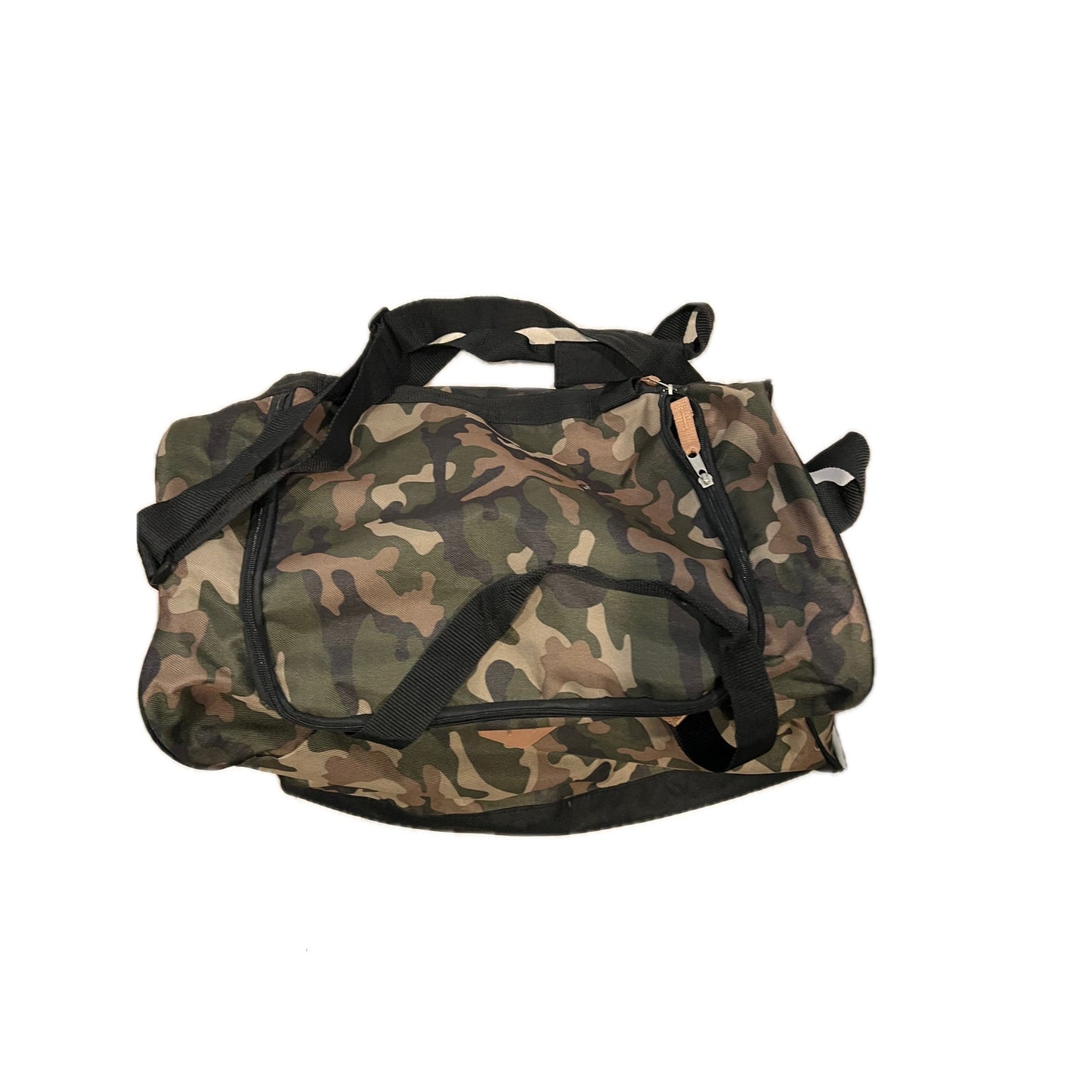 Green Black Camo Gym Duffel Bag 18x10x10