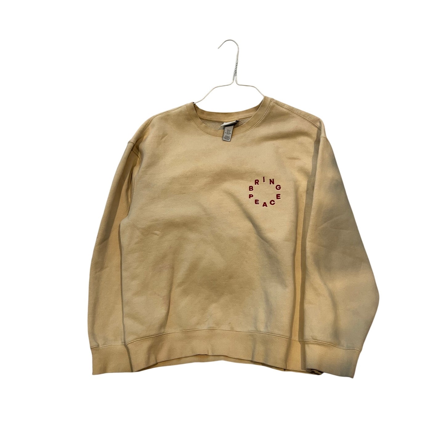 H&M Bring Peace Sweat Col Rond Coupe Décontractée Homme Taille M