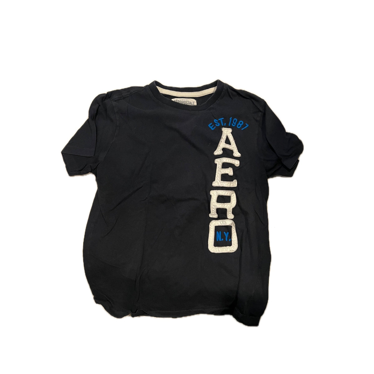 Aeropostale Aero T-Shirt Mens Medium Black Embroidered