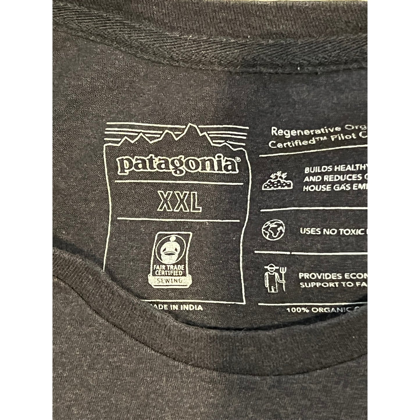 Patagonia Pocket T-Shirt Black Charcoal Gray Mens XXL