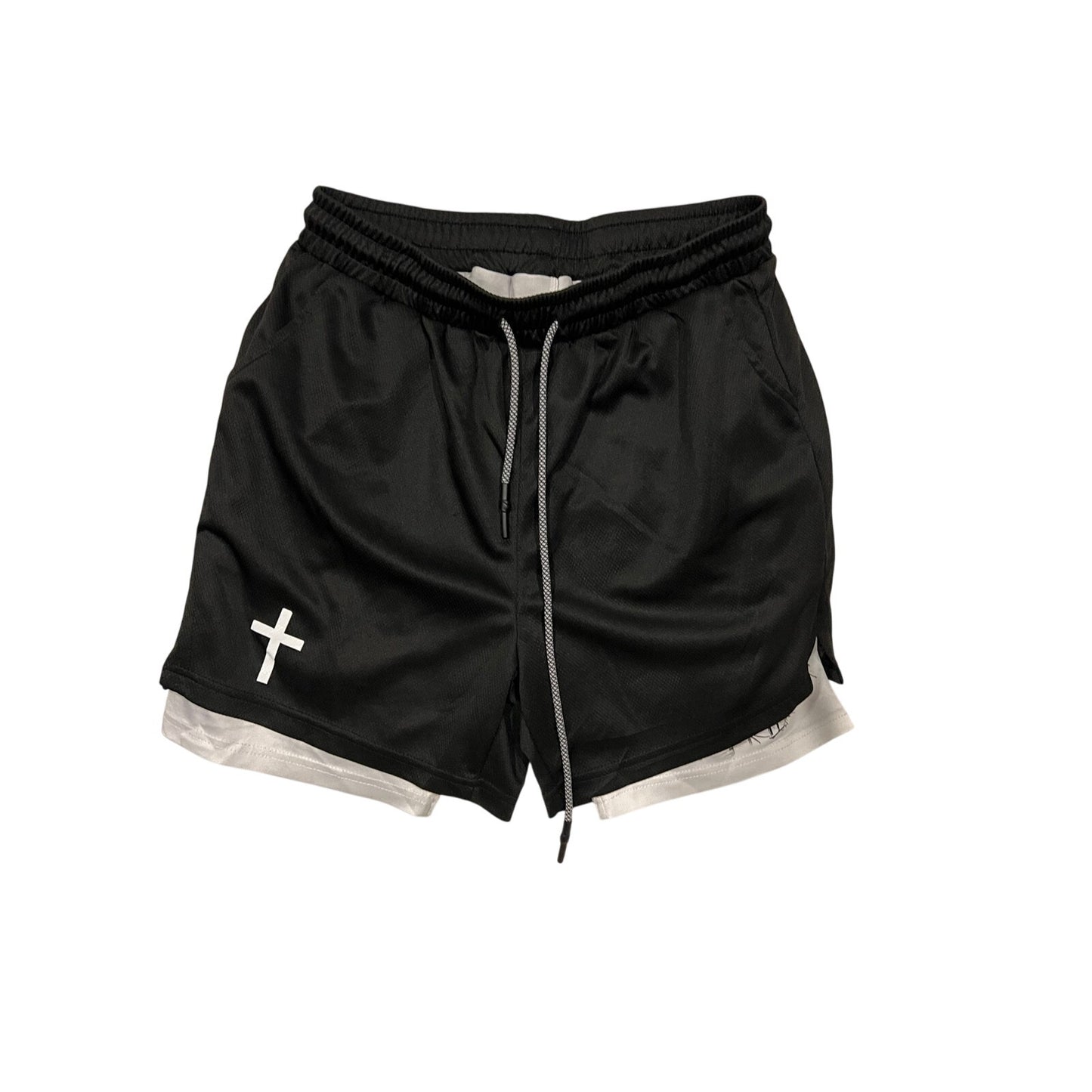 No Label Cross Athletic Shorts w Compression Mens Large