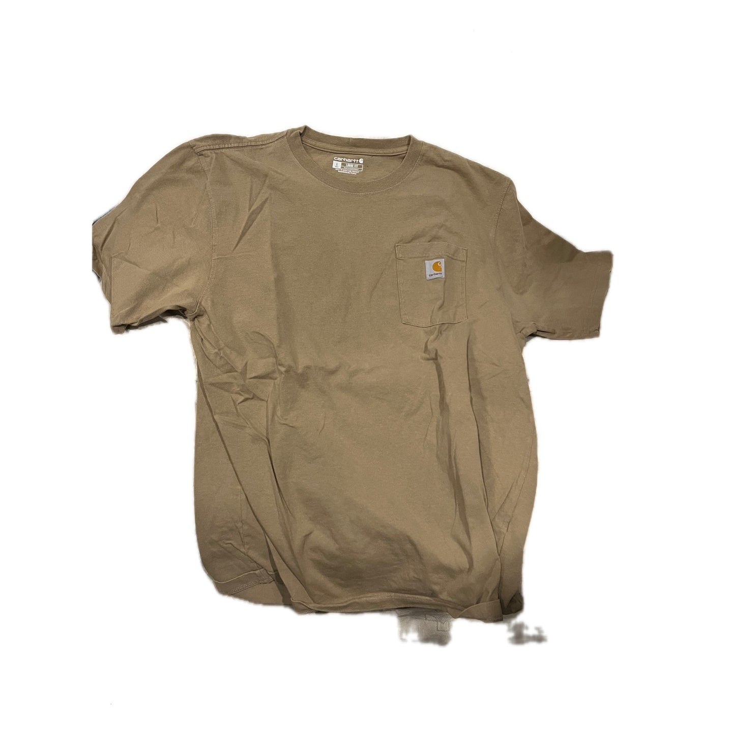 Carhartt Khaki Pocket Tee Loose Fit Mens L