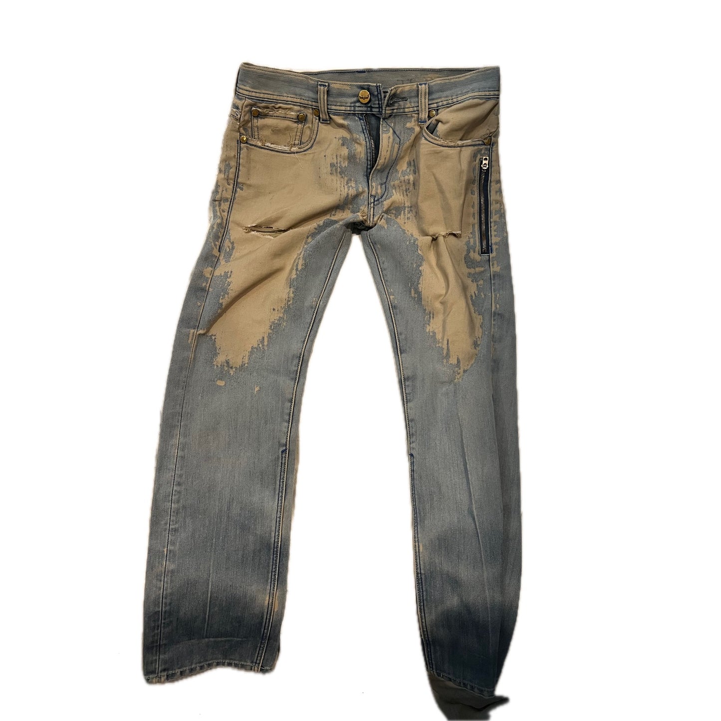 Levi's 511 Blue Jeans Slim Fit Mens 30x30 Unique Distress