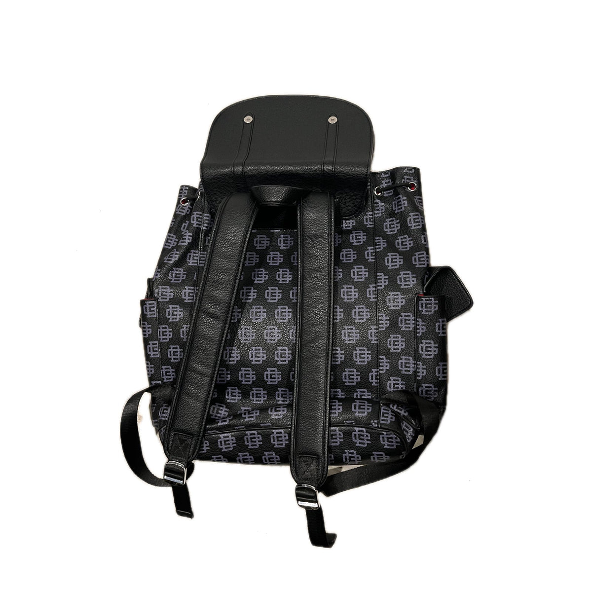 Designer Like Faux Leather Flap Top Backpack