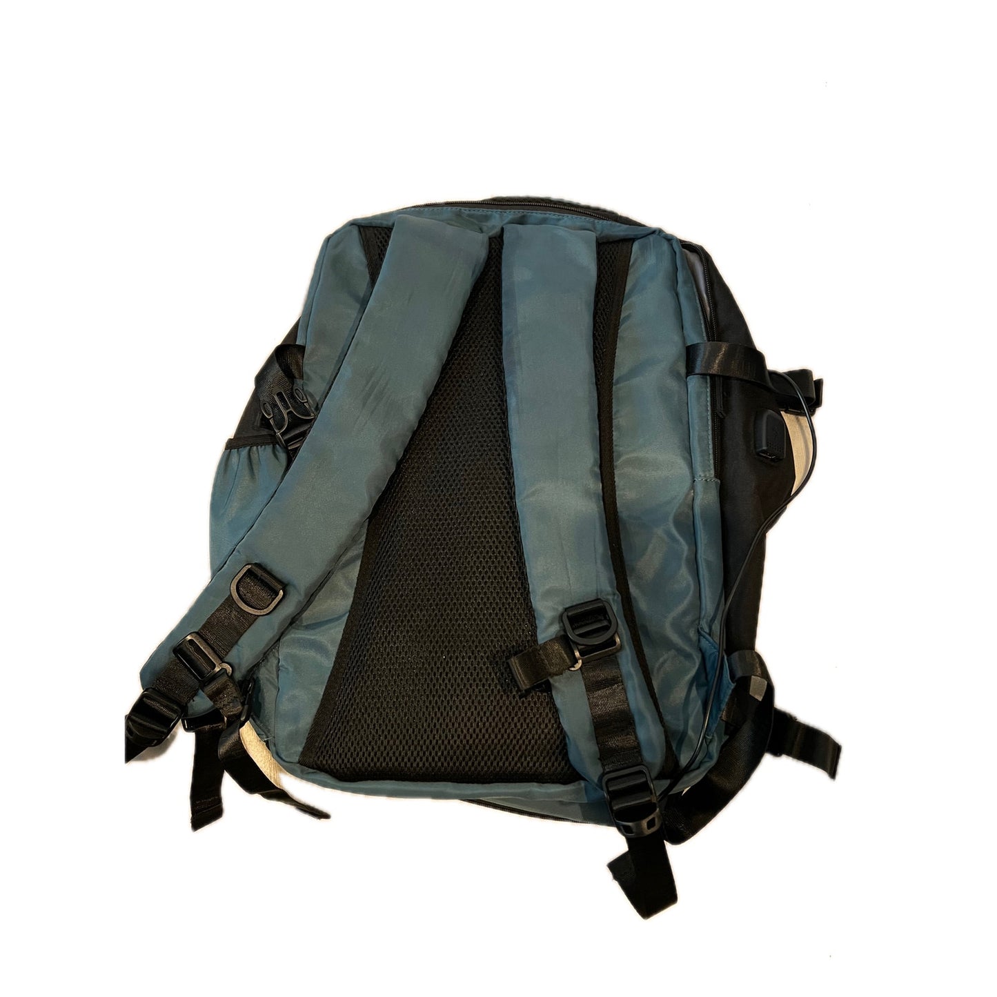 Padded Green Faux Leather Large Travel 40L Padded Backpack