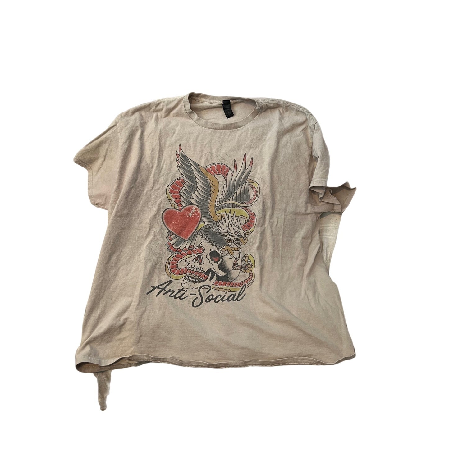 T-shirt Gildan Anti Social Beige Homme XL