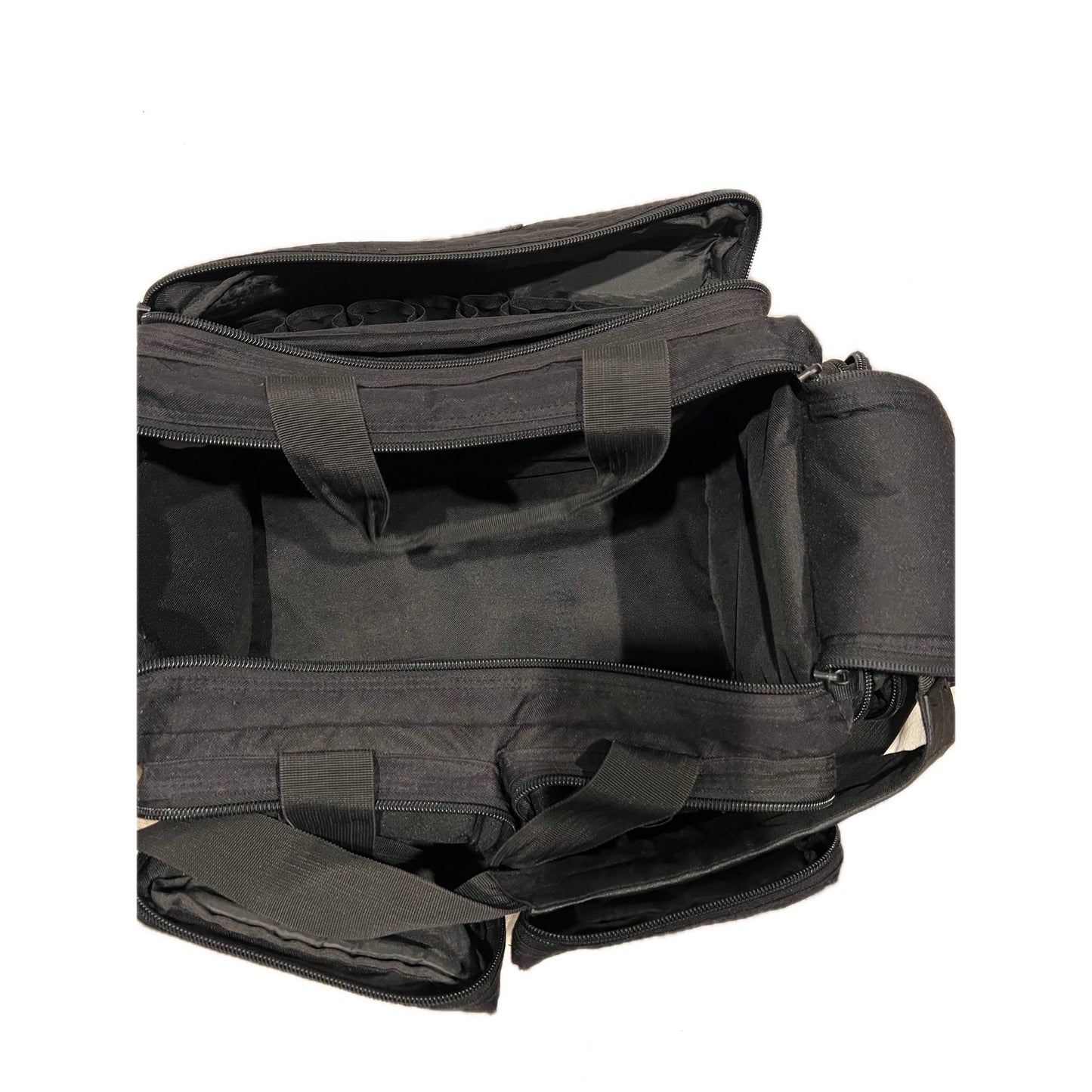 Grand sac polochon tactique en toile noire 50x38x38 cm