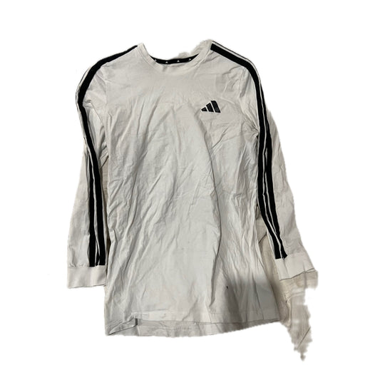 Chemise Homme Manches Longues Adidas Trois Bandes Blanc Taille M