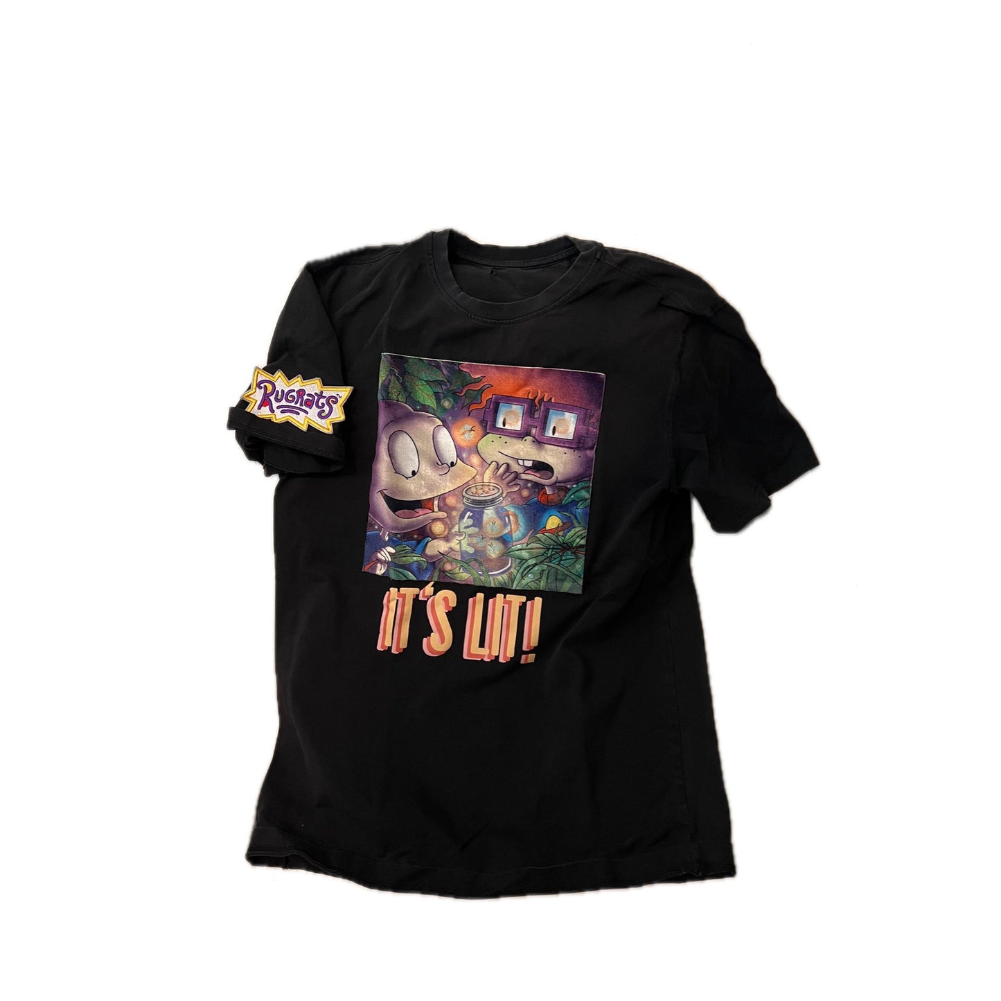 Camiseta Negra Rugrats It's Lit para Hombre Talla M
