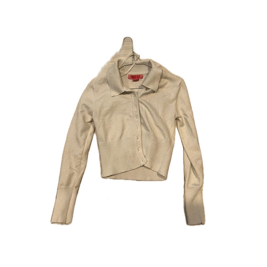 Coco & Shay White Cropped Button Sweater - Womans Size XS