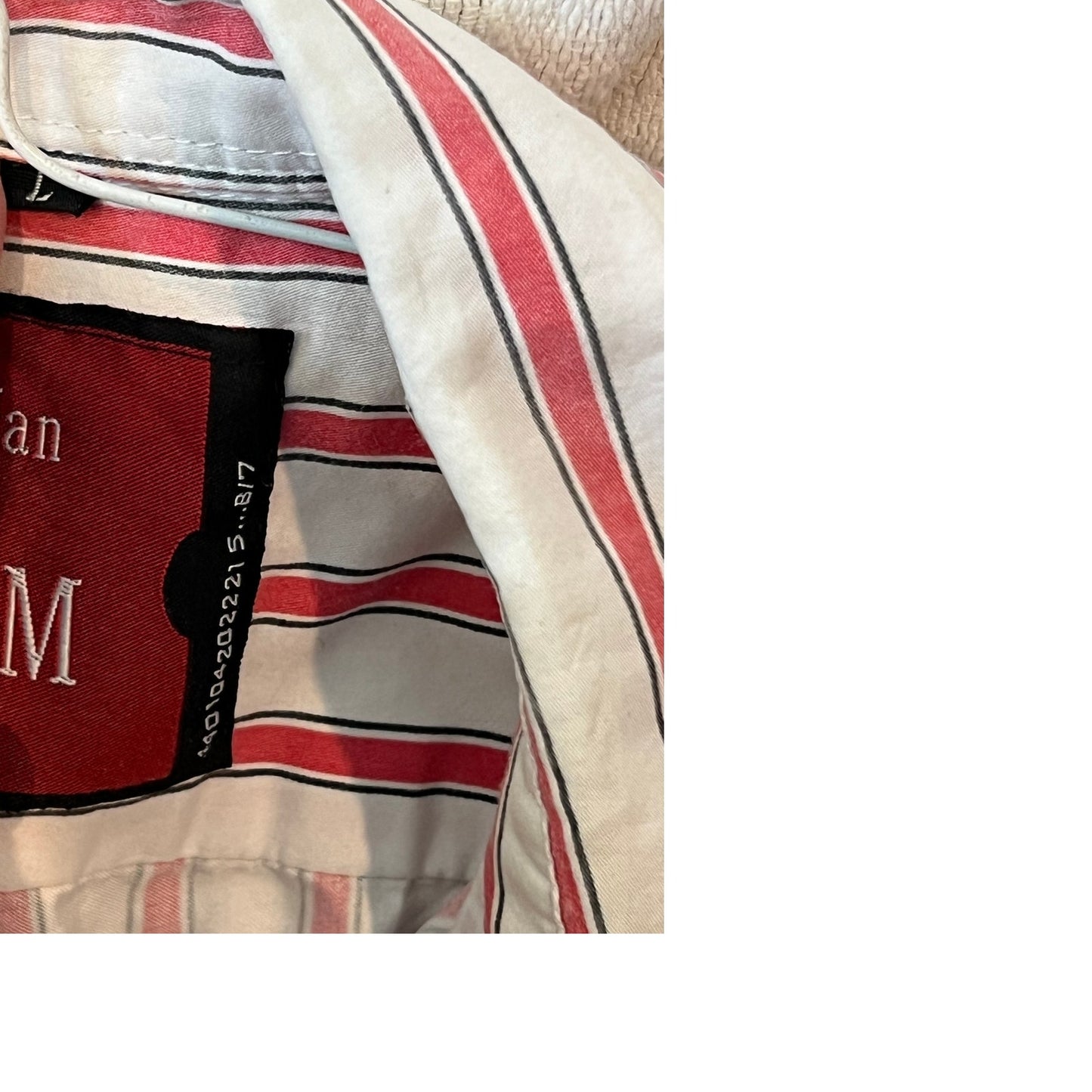 Chemise homme rayée rose et blanc à manches courtes, grande taille