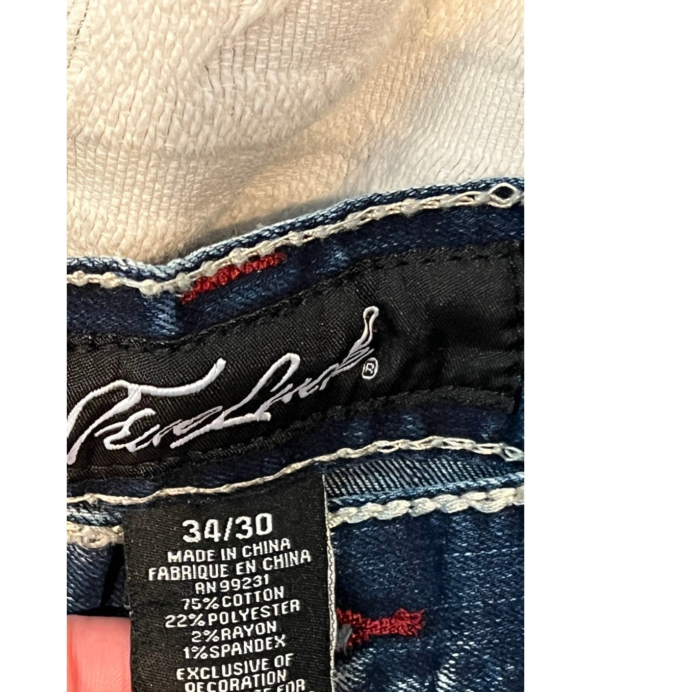 True Luck Straight Leg Jeans Mens 34x30