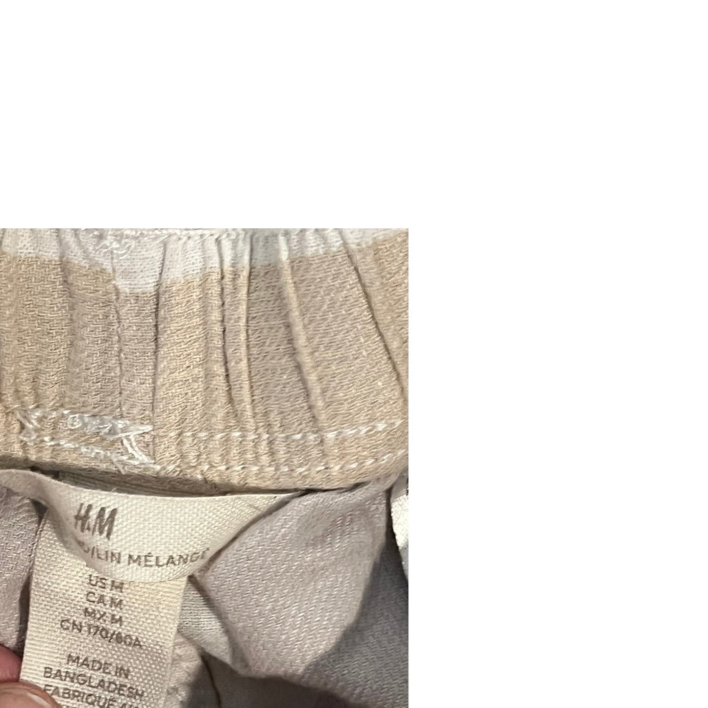 H&M Beige White Linen Casual Shorts Mens Medium