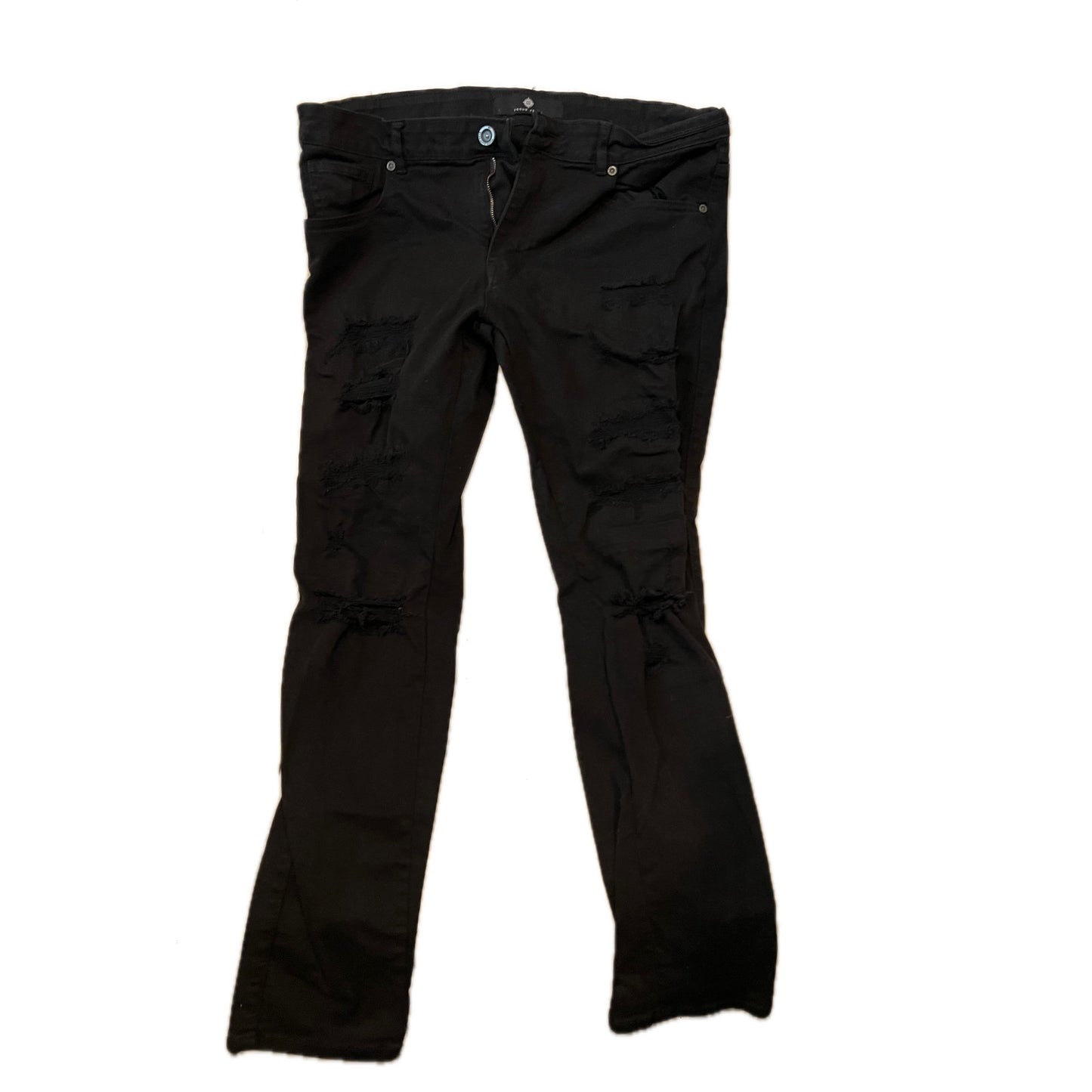 Pantalones vaqueros Focus ajustados rectos desgastados negros 36x32