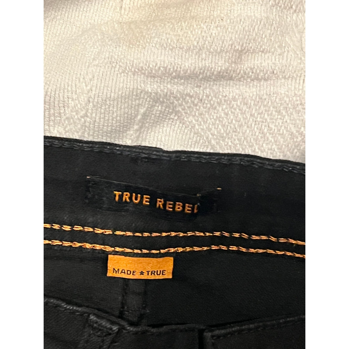 True Rebel 808 Slim Fit Black Jeans Mens 32x30