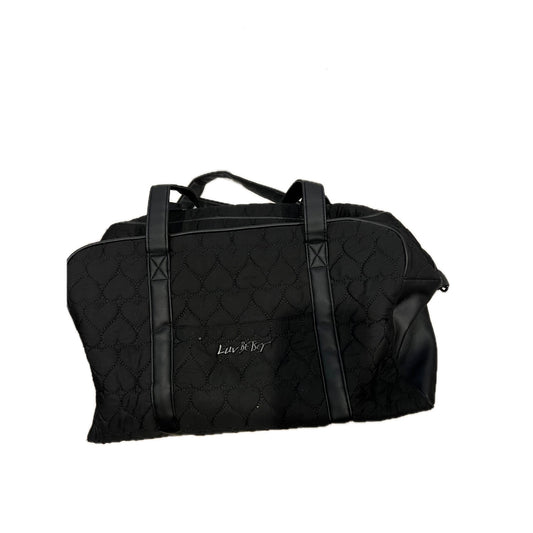 Betsey Johnson Black Heart Quilted Travel Bag 18x12x9 inches