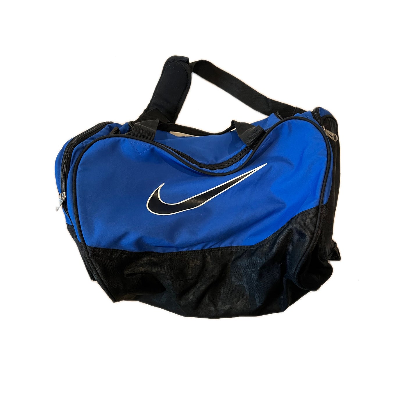 Vintage Nike Blue Black Gym Duffel Bag 18x10x10