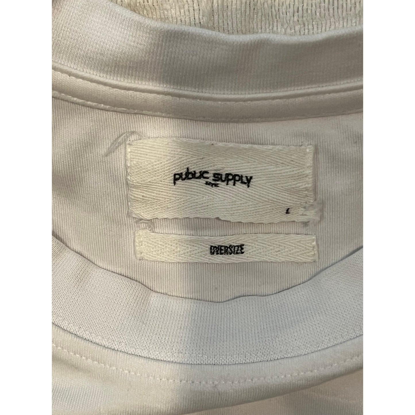 Public Supply NYC Oversized White T-Shirt Mens L