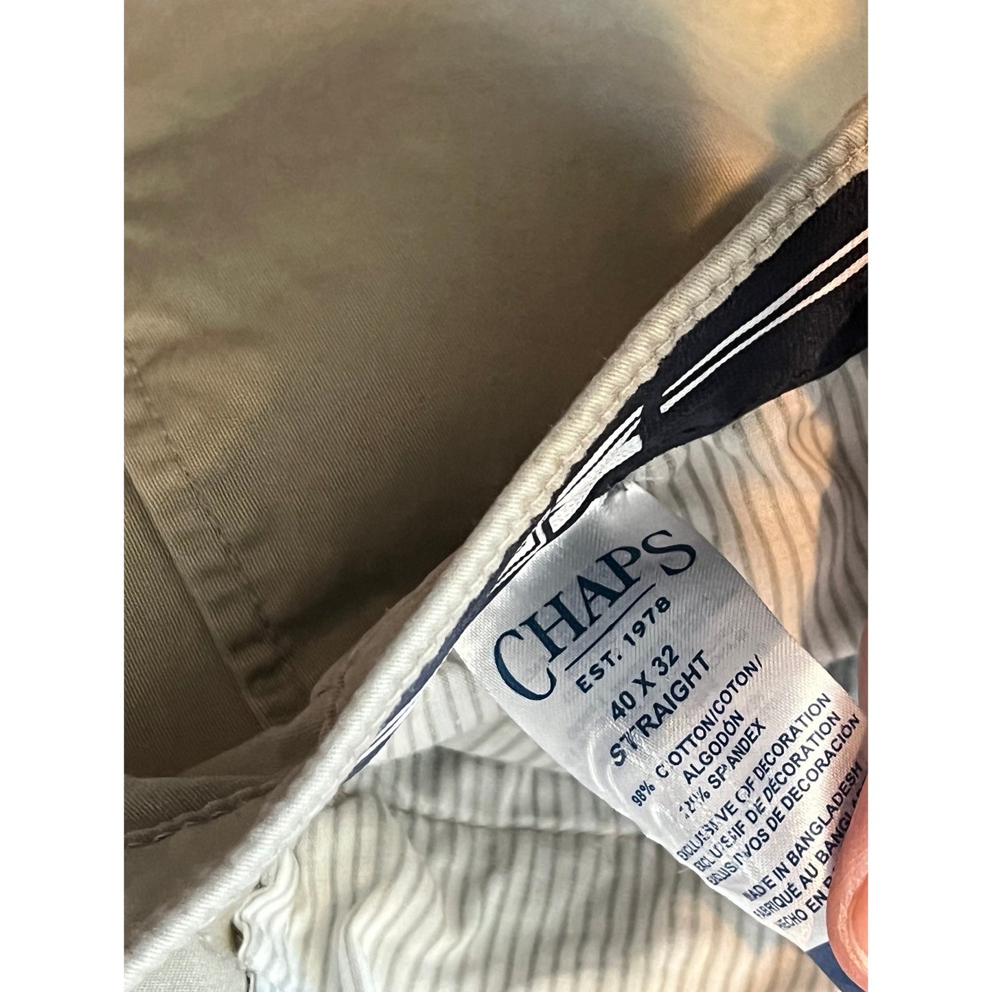 Chinos Chaps droits beige/kaki Homme 40x32