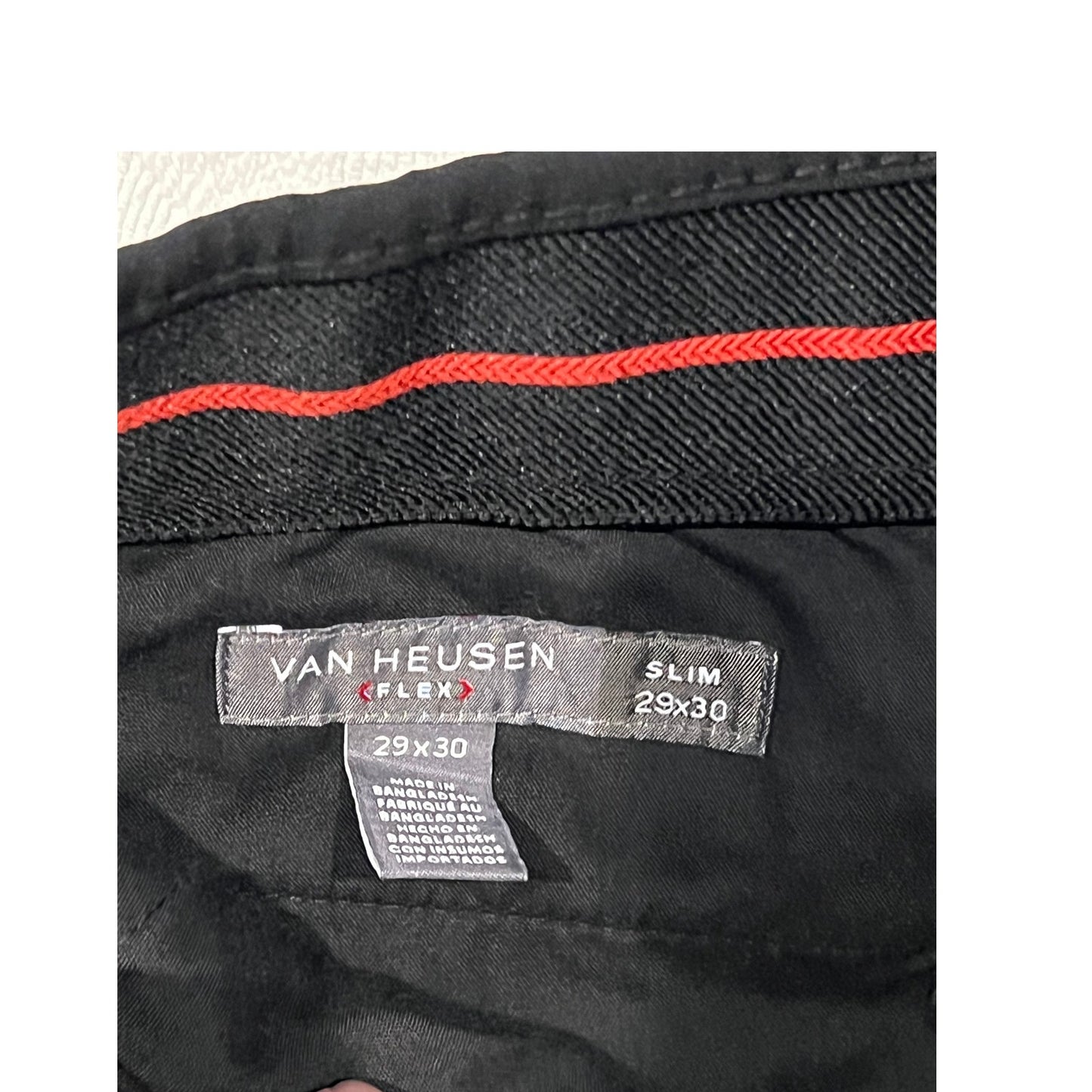 Van Heusen Flex Slim Black Casual Dress Pants 29x30