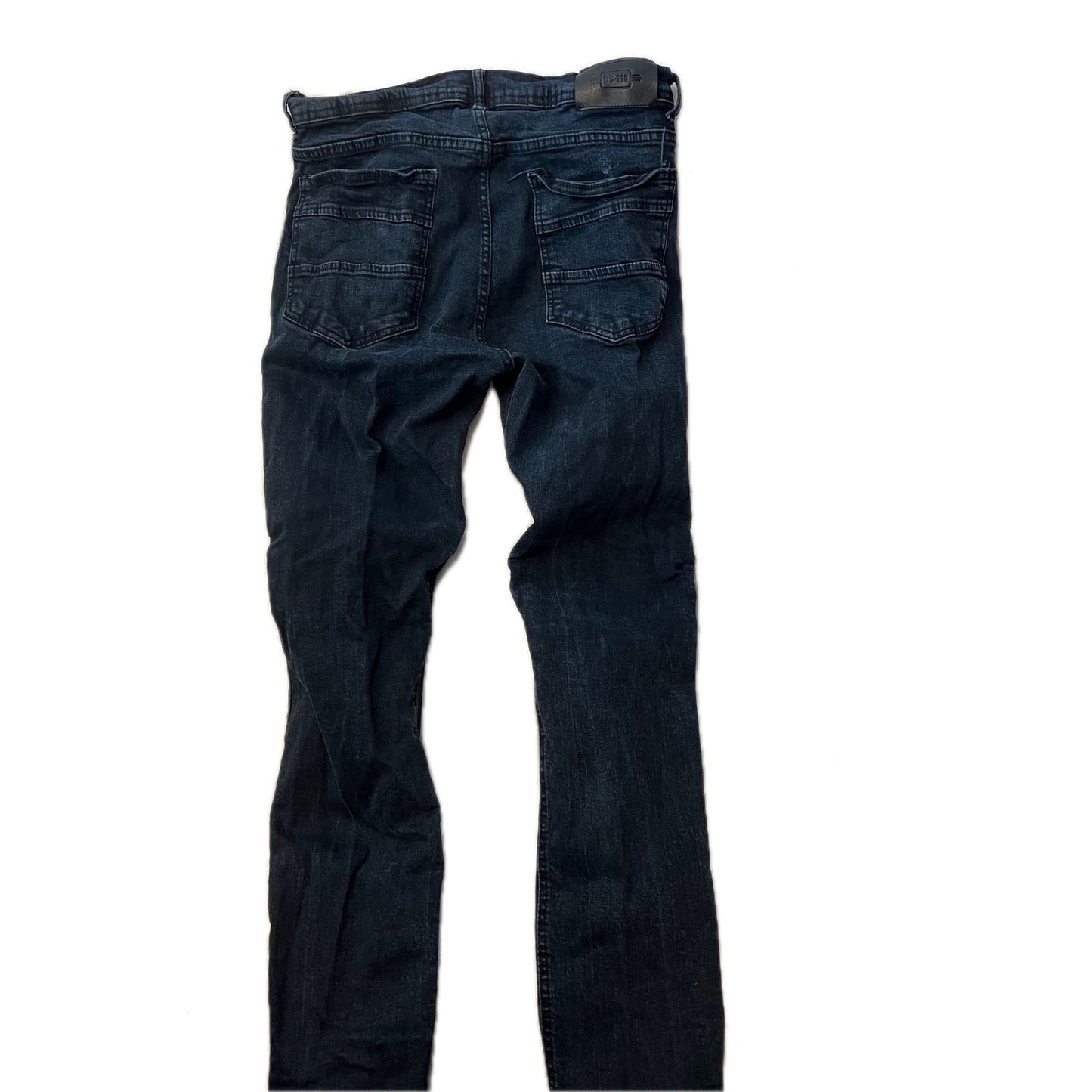 GS-115 Jeans ajustados de mezclilla gastados para hombre 32x28