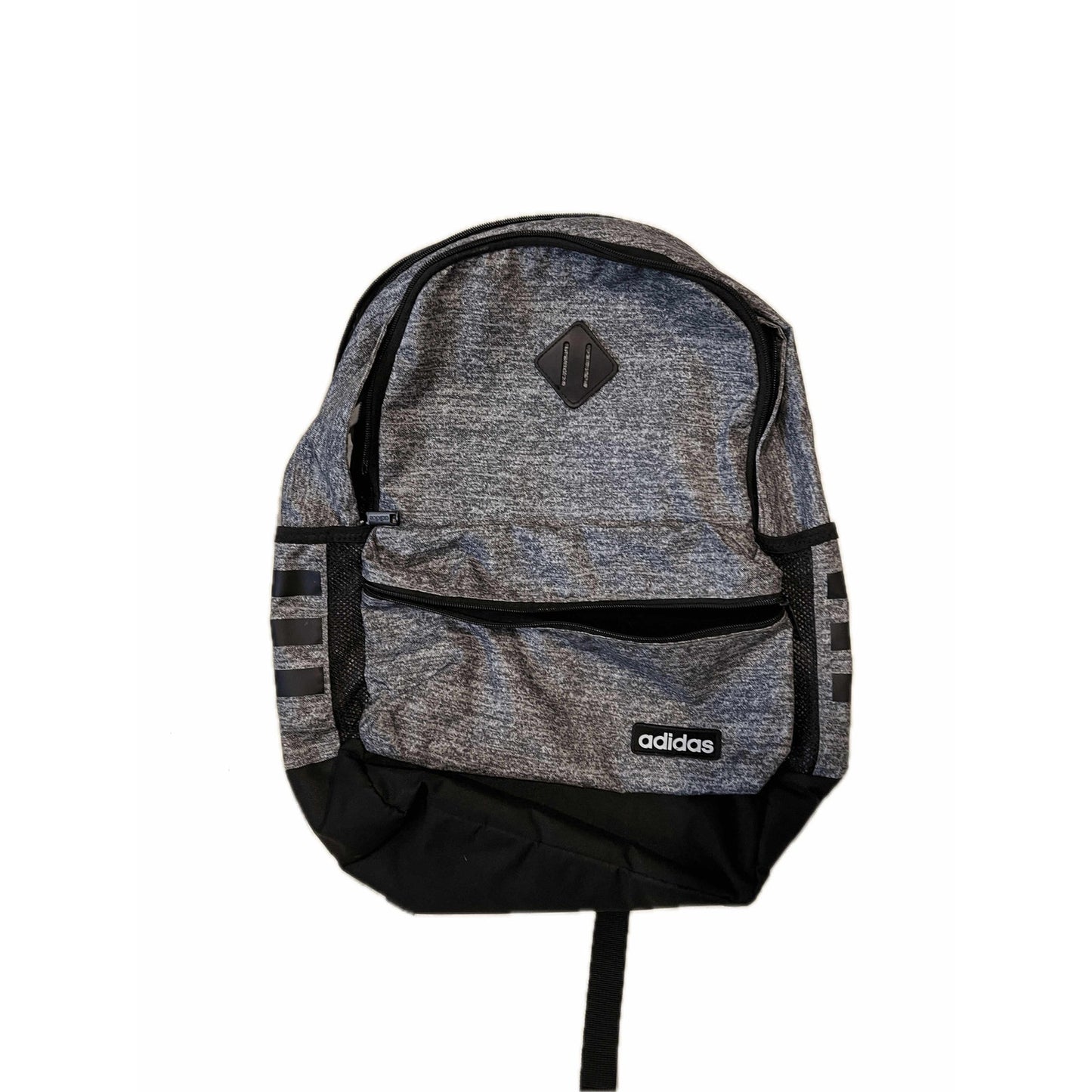 Adidas Black Gray 3 Stripe Backpack w Laptop Sleeve