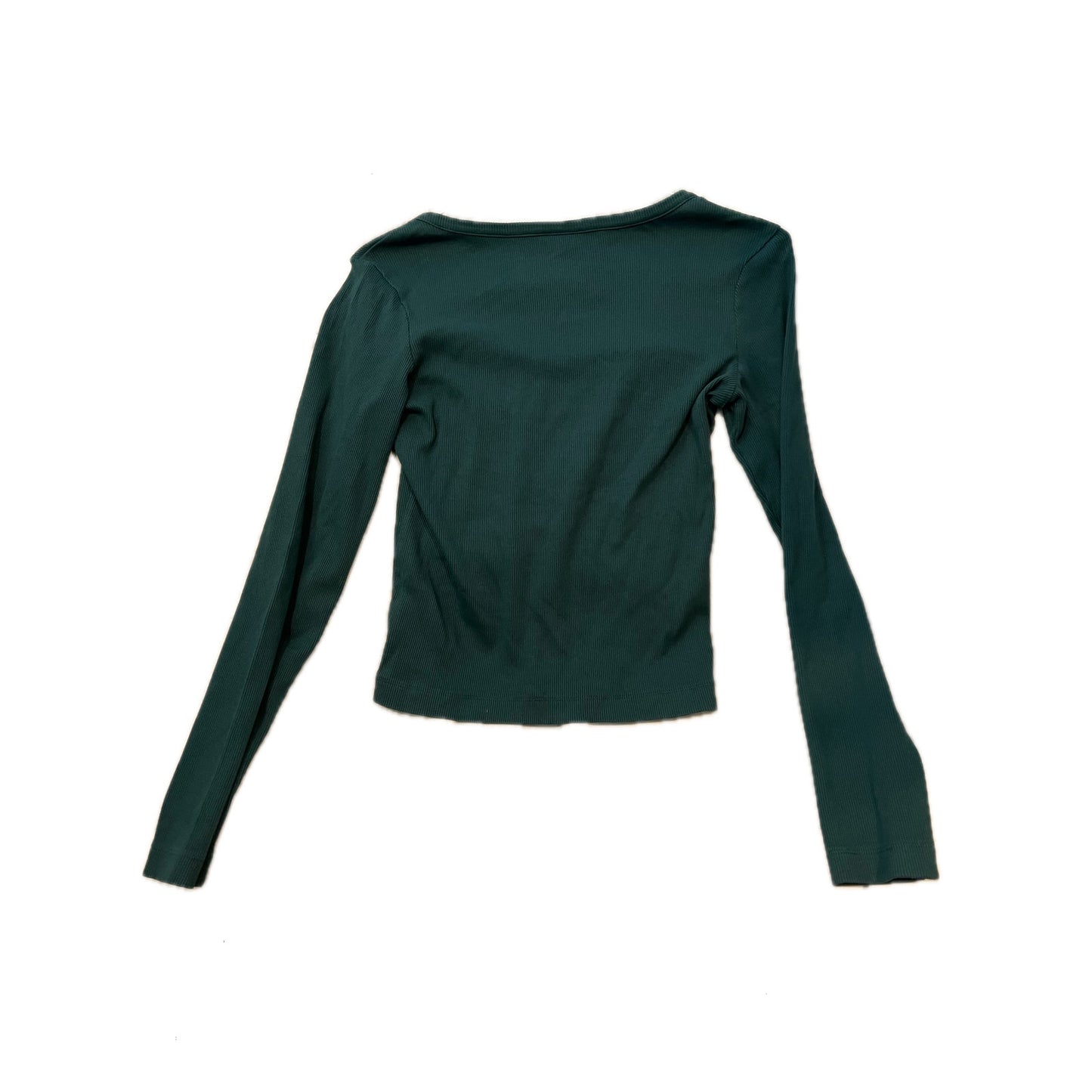 Haut à manches longues côtelé vert Universal Thread, taille femme M