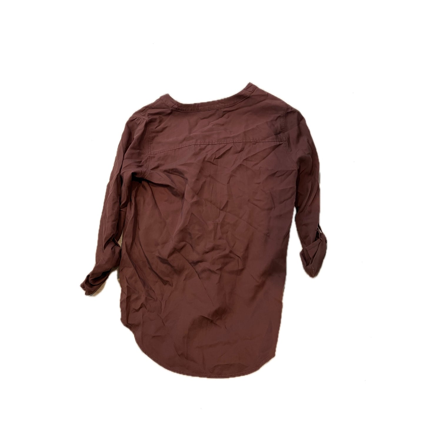 Chemisier marron/bourgogne entrecroisé pour femme taille S