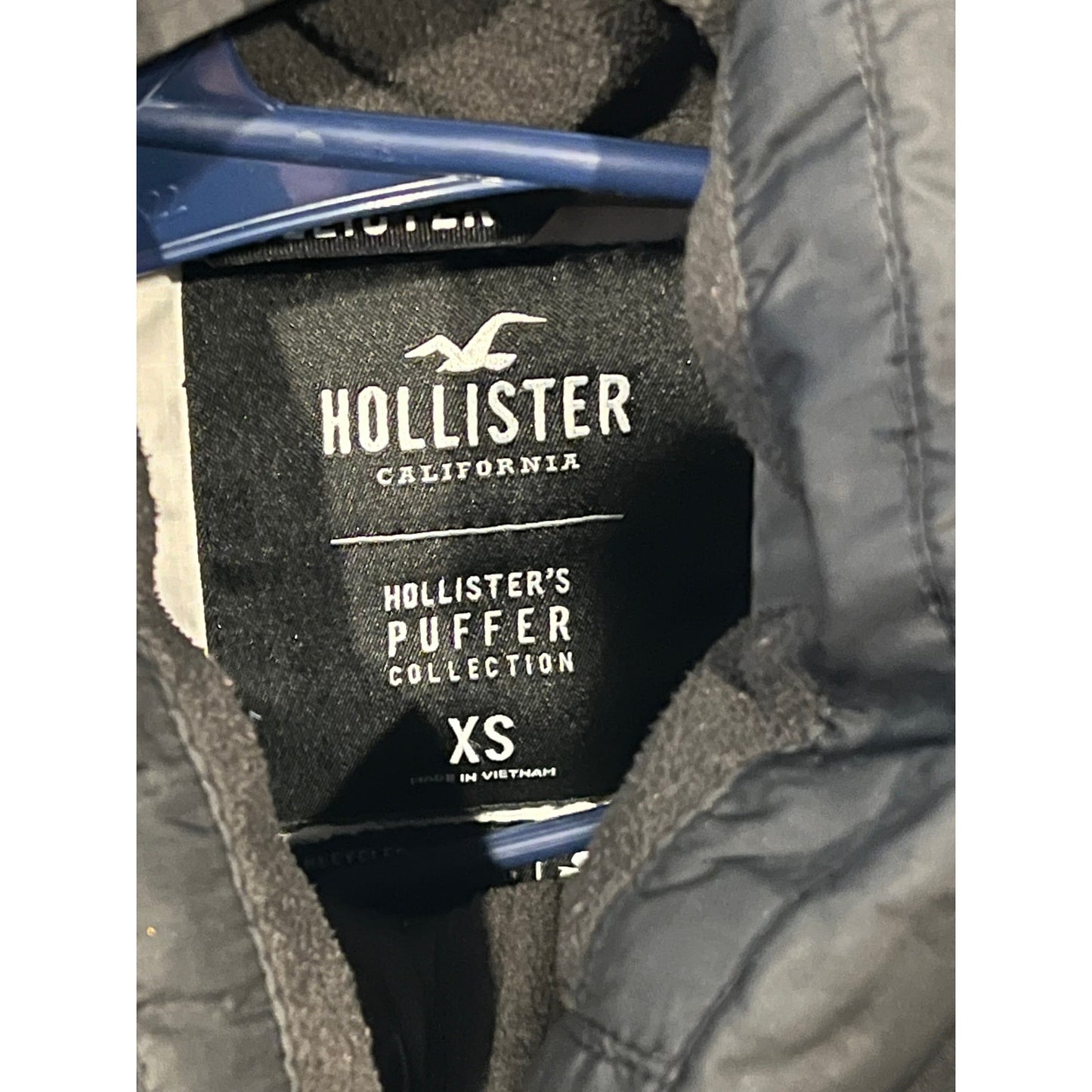Hollister Puffer Collection Black Hooded Jacket Mens XS