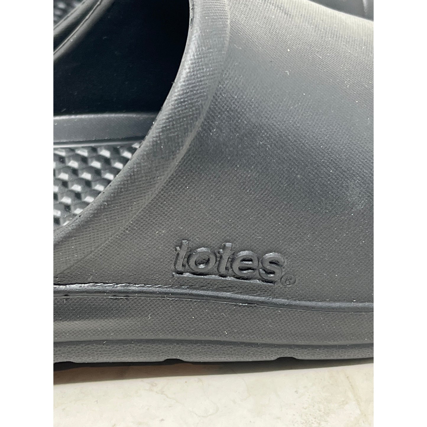 Totes Black Slides Mens 12 Womans 13