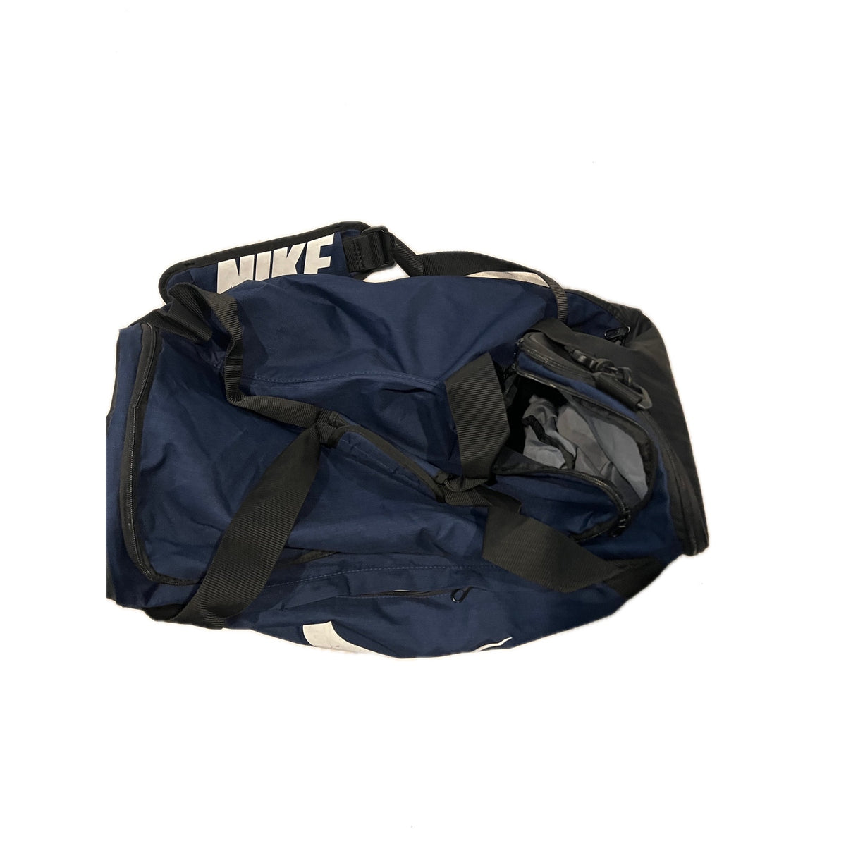 Nike Brasilia 9.5 Blue Black Medium 60L Duffel Gym Bag