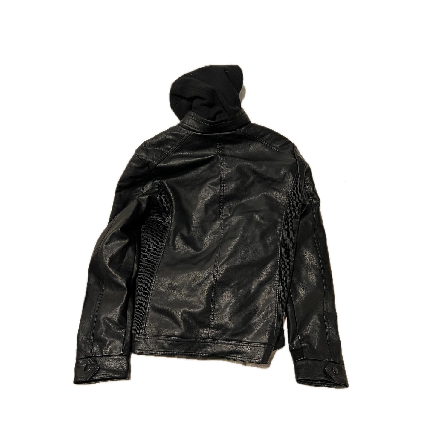 Chaqueta Bomber de Hombre de Piel Sintética con Capucha Fried Denim Talla M