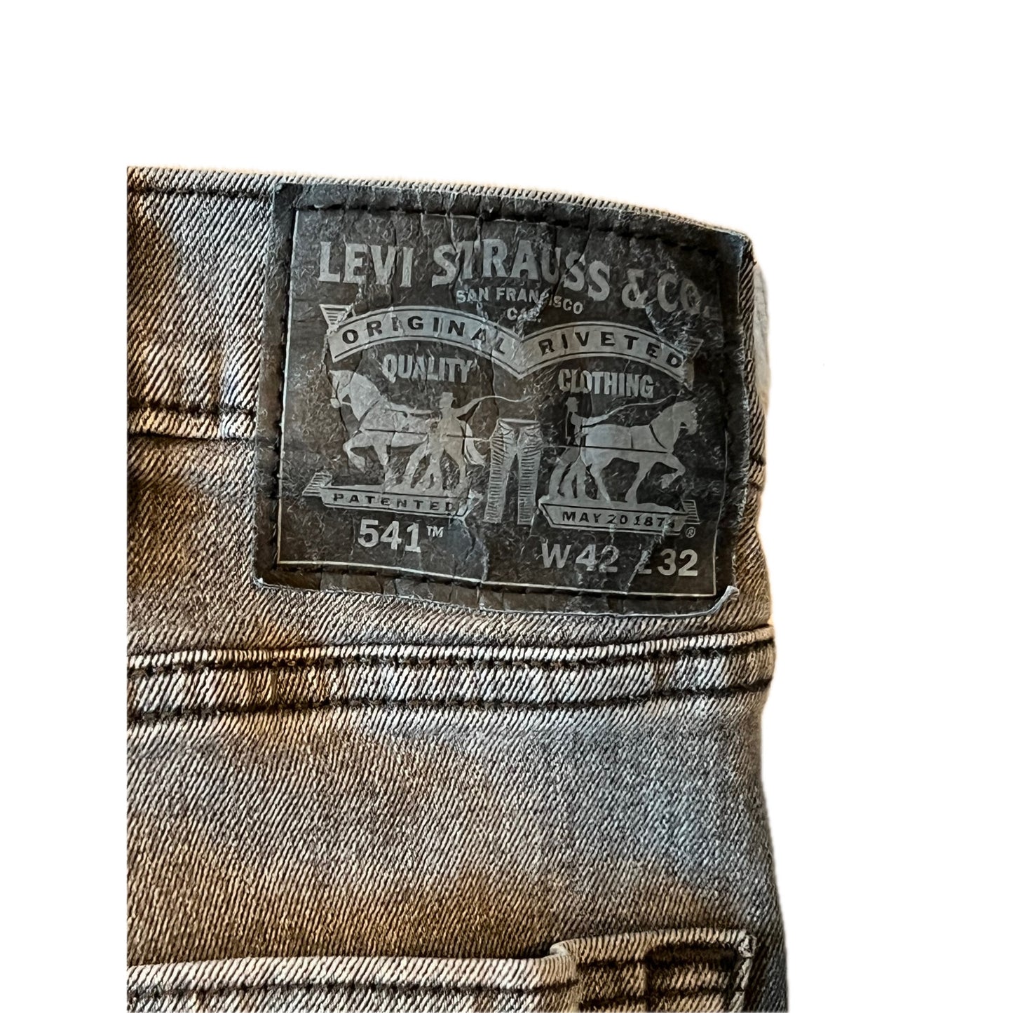 Levi's 541 Athletic Fit Straight Leg Jeans Black Mens 42x32