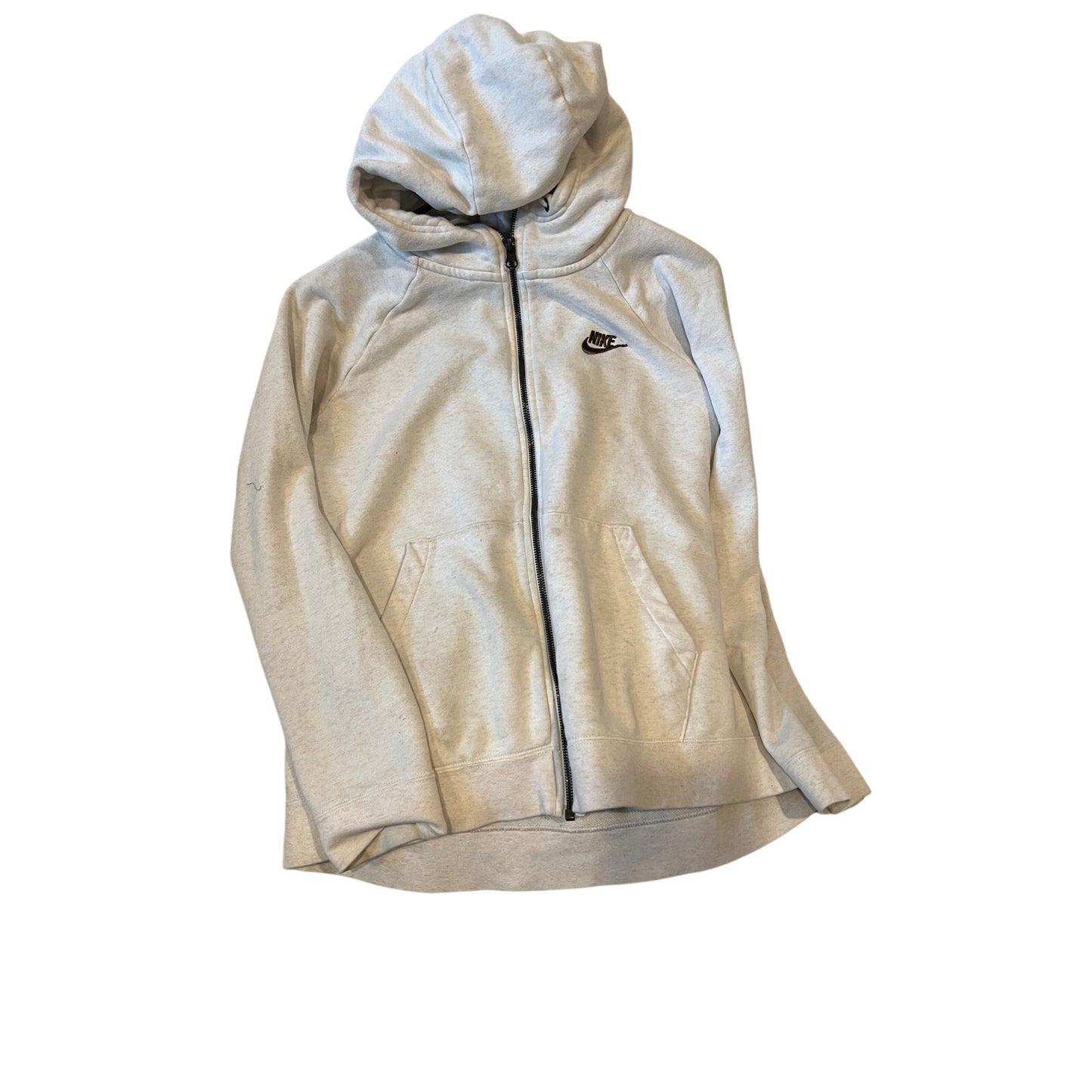 Nike White Creme Zip Up Hoodie Womans L