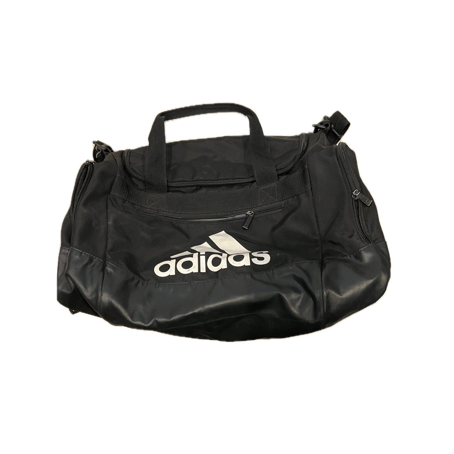 Adidas Faux Leather Medium 18"x12"x10" Black Duffel Gym Bag