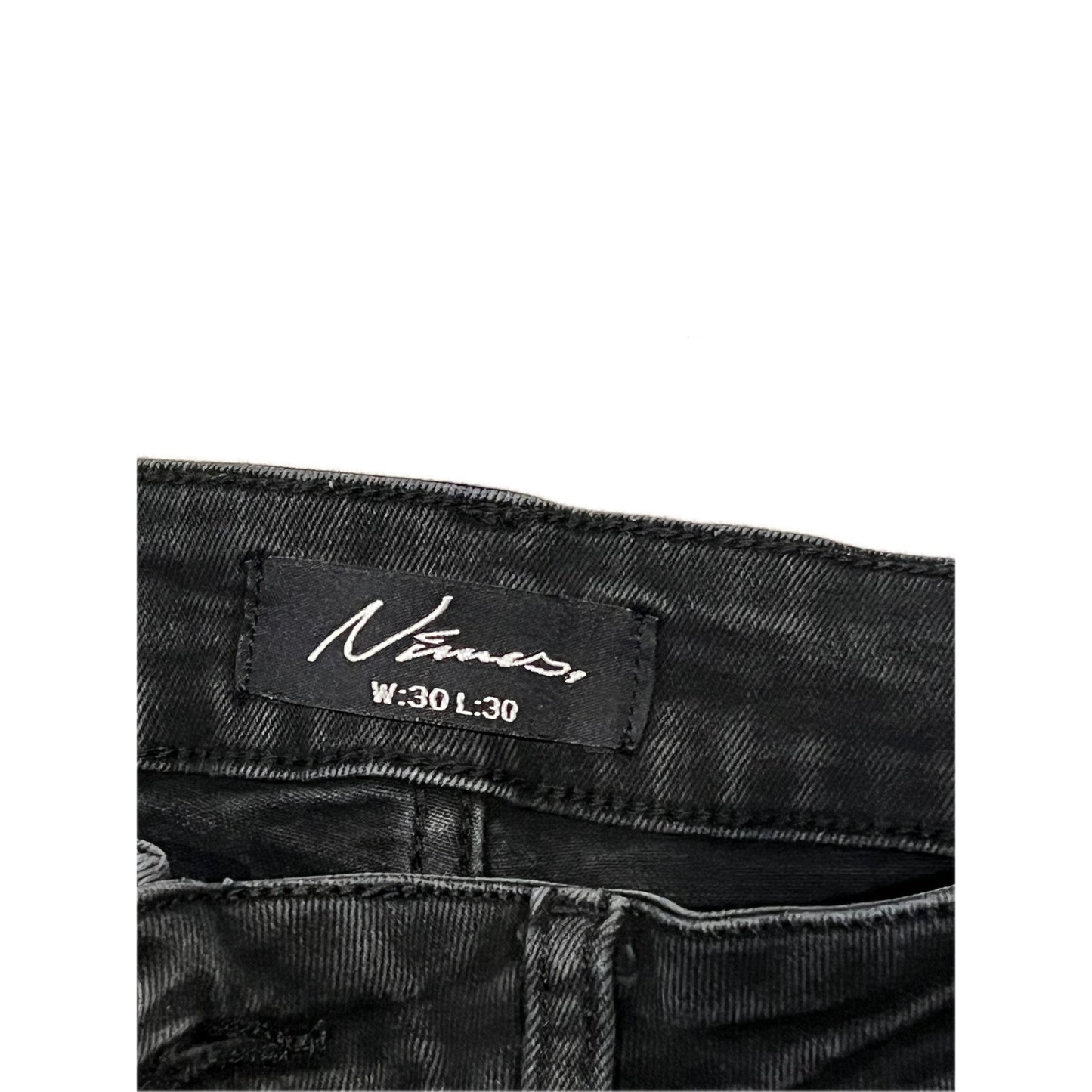 Nimes Vaqueros Slim Negros con Bragueta de Botones para Hombre 30x30