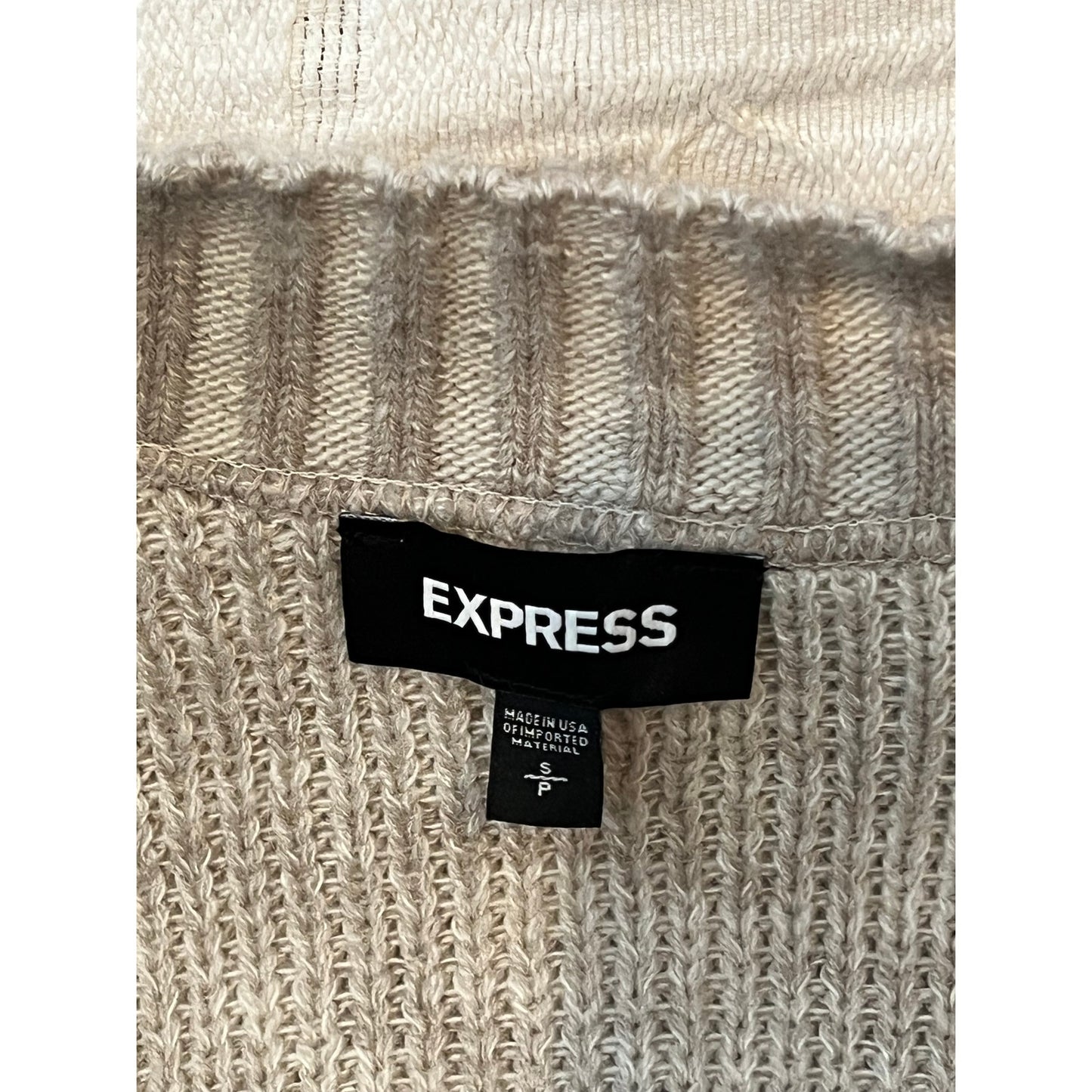 Pull col en V/col rond beige femme petite taille