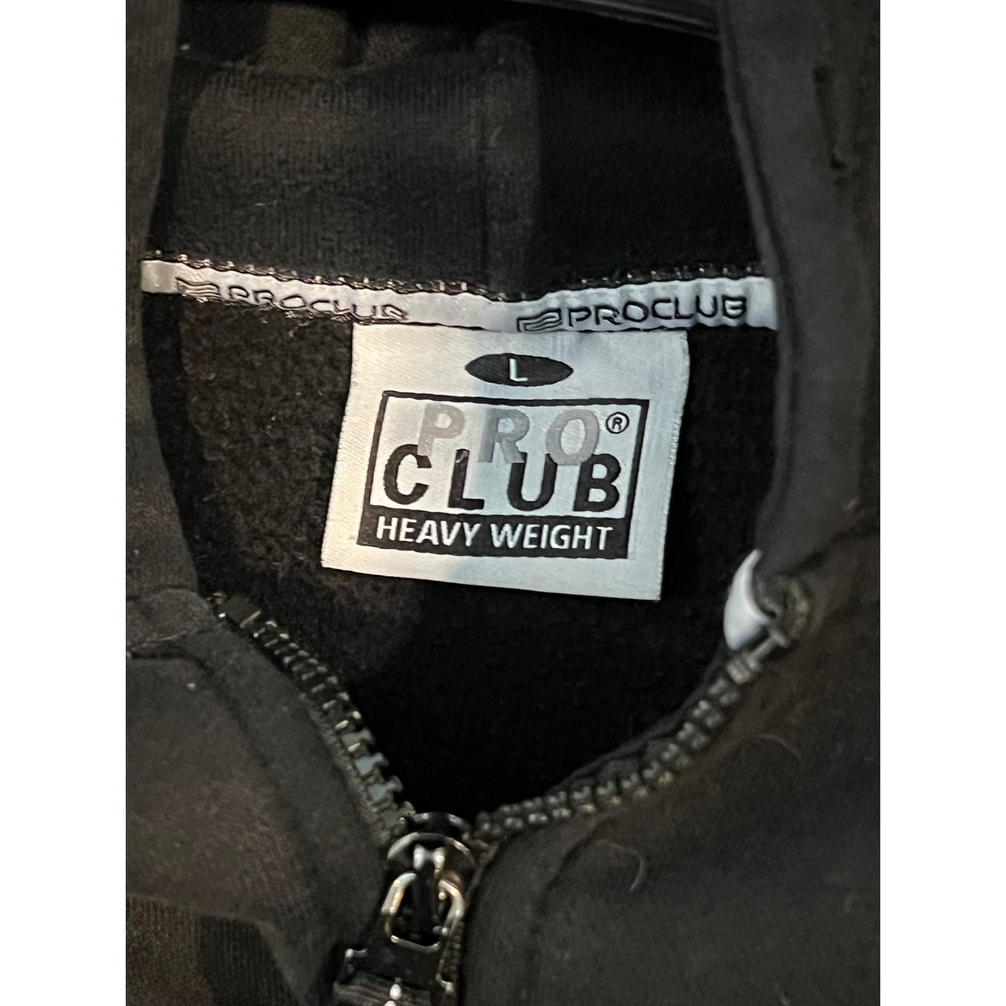Pro Club Black Full Zip Heavy Duty Hoodie Mens Large