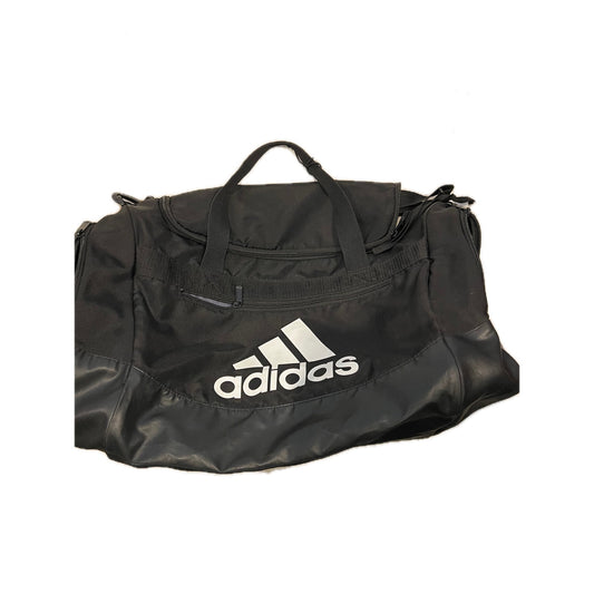 Adidas Faux Leather Medium 22"x10"x10" Black White Gym Bag