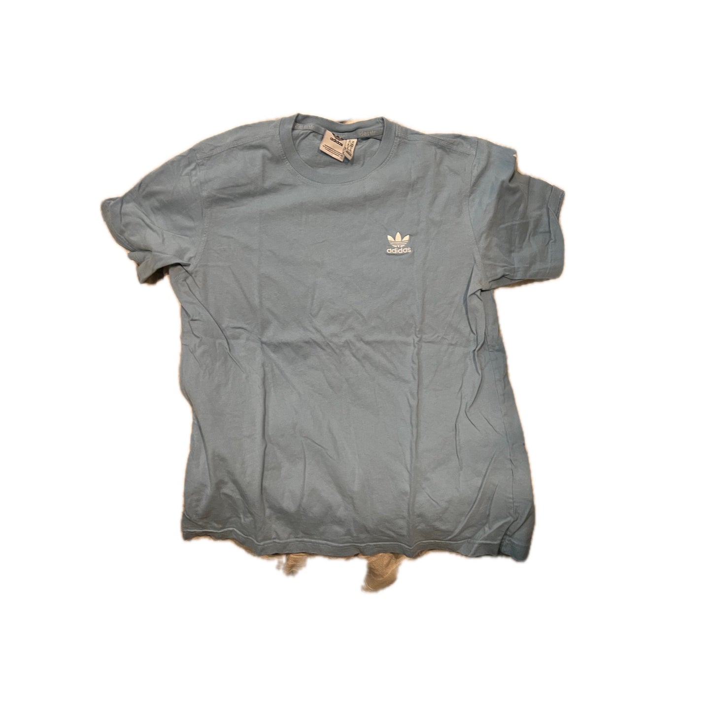 Adidas Three Strip Blue Gray Tee Shirt Mens Med