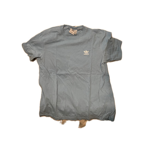 Adidas Three Strip Blue Gray Tee Shirt Mens Med
