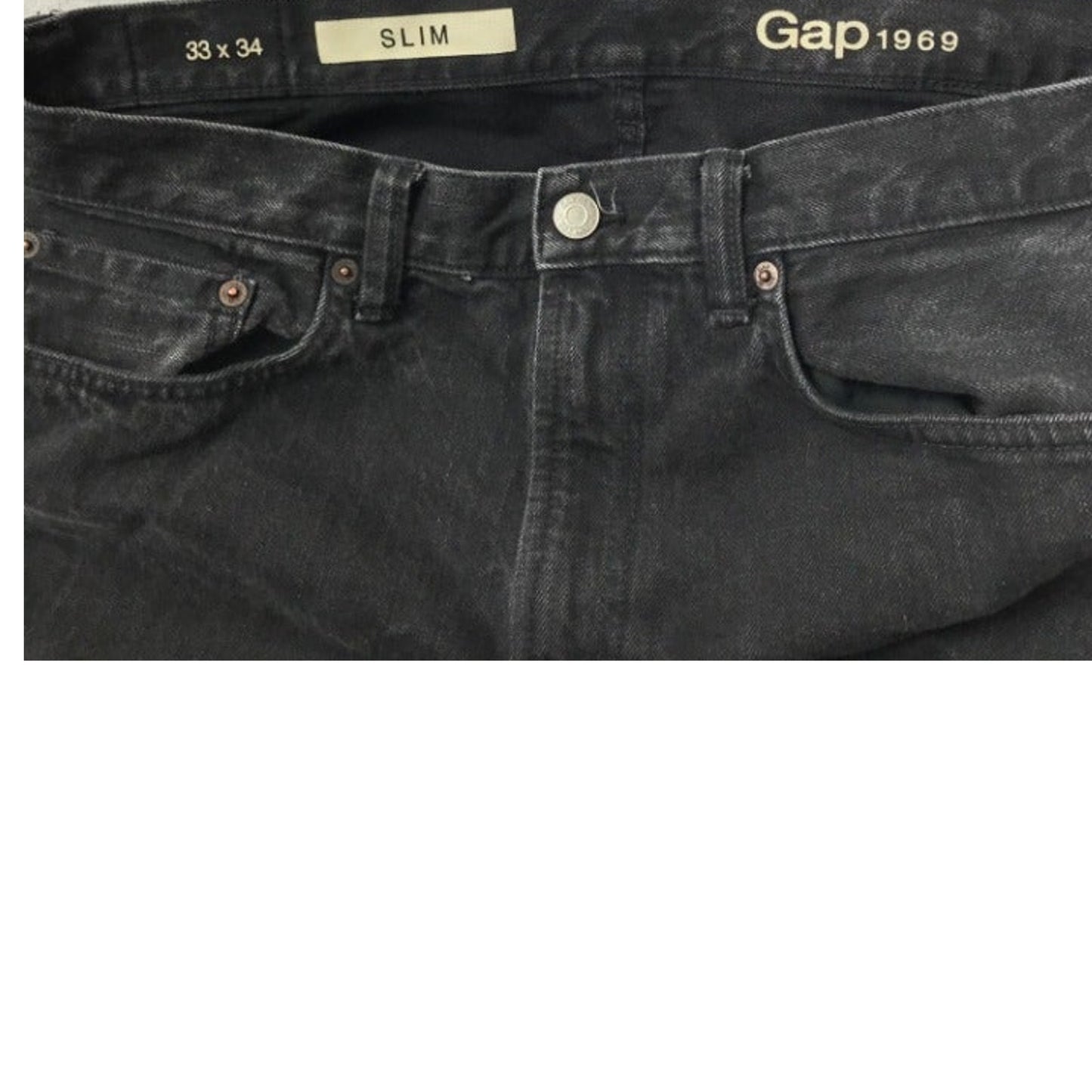 Gap 1969 Black Men's Slim Skinny Jeans Mens 33x34