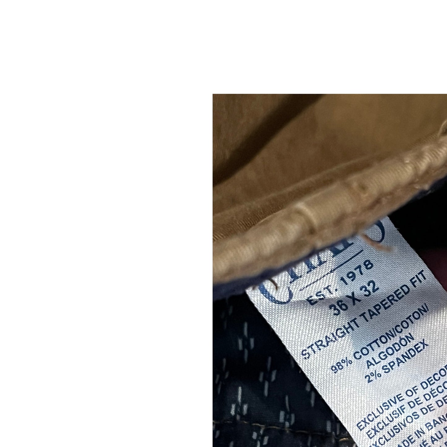 Chaps Tan Straight Chinos Mens 36x32