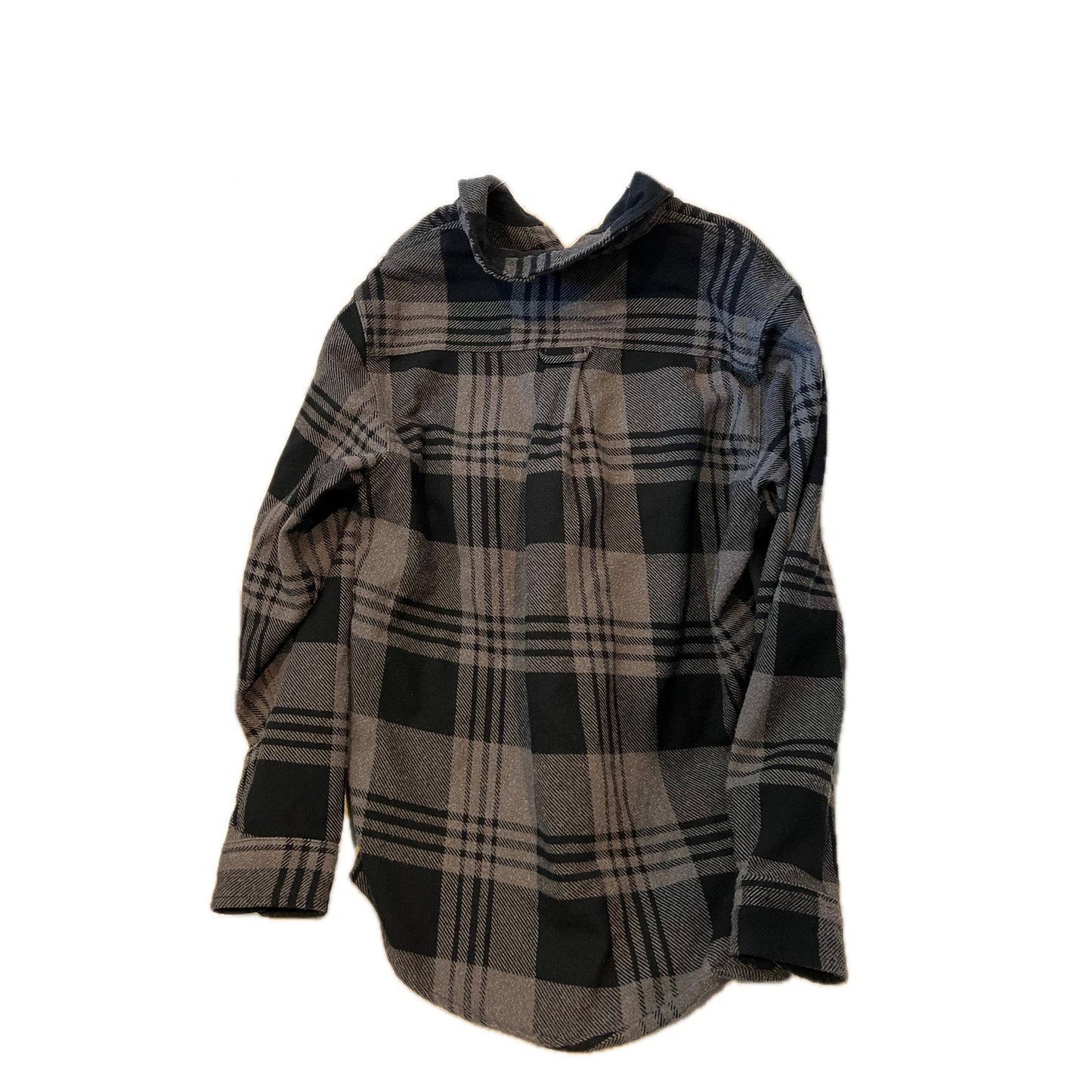 Chemise en flanelle boutonnée à carreaux noir et gris Orvis pour homme, taille L