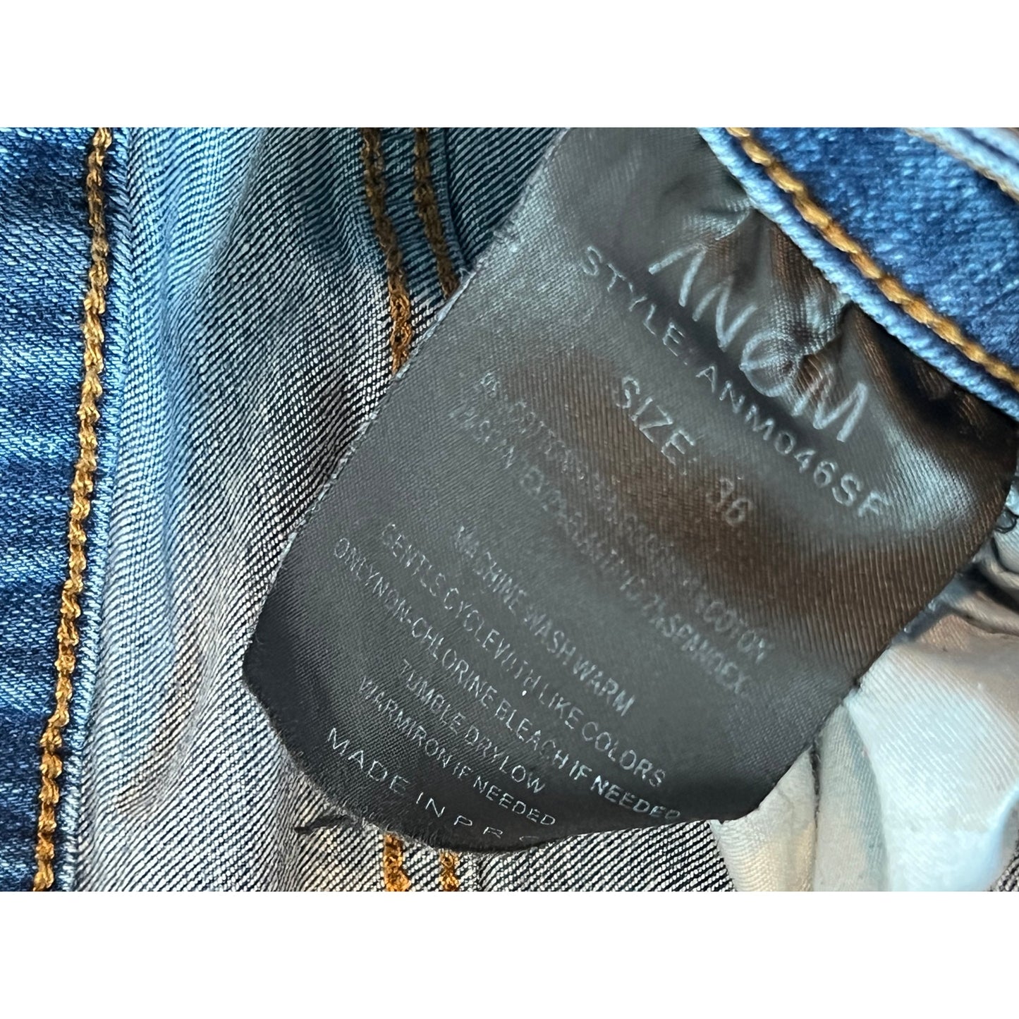 ANOM ANM046SF Slim Blue Jeans Men's 36x30